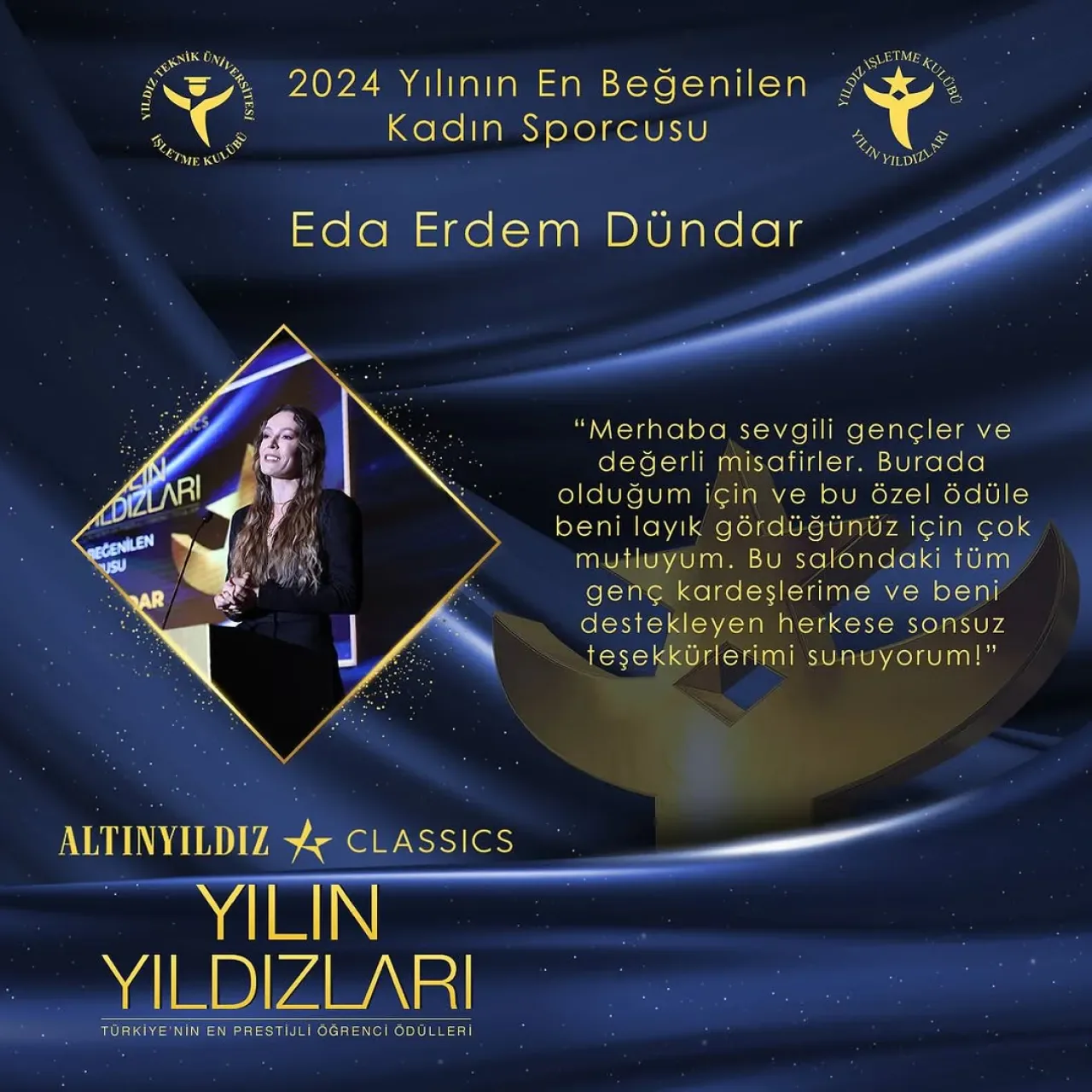 2024 Yılının En Beğenilen Kadın Sporcusu Eda Erdem Dündar Oldu 2024 Yılının En Beğenilen Kadın Sporcusu Eda Erdem Dündar Oldu