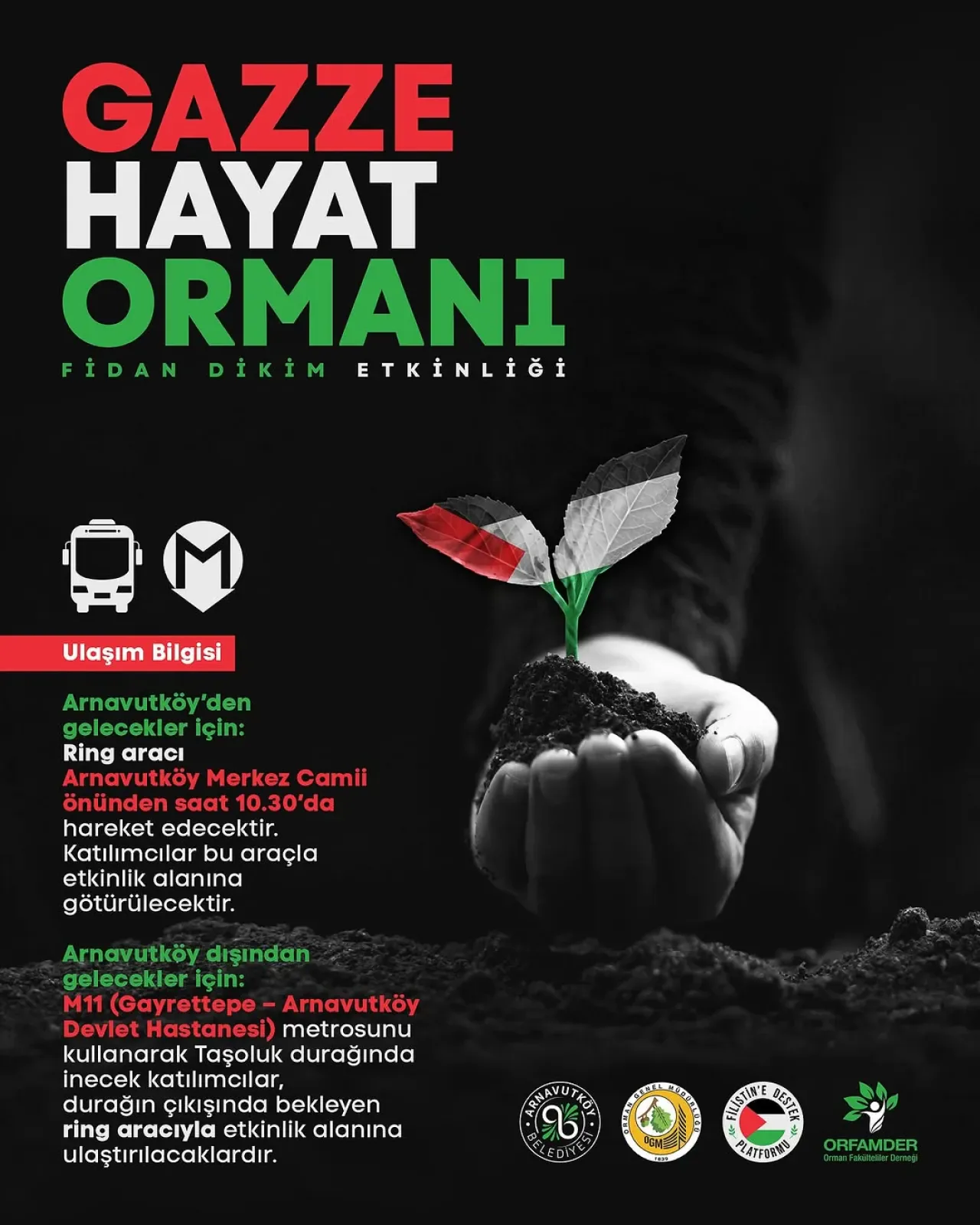 Arnavutköy'de Gazze Anısına Hayat Ormanı İçin Fidan Dikim Etkinliği Arnavutköy'de Gazze Anısına Hayat Ormanı İçin Fidan Dikim Etkinliği