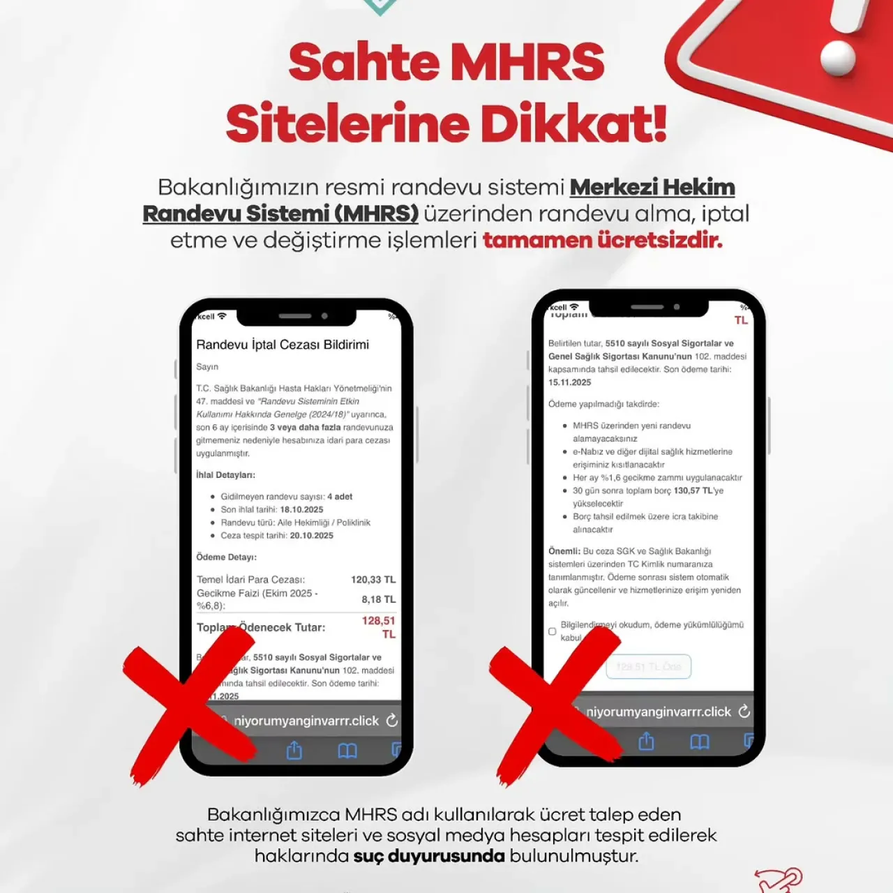 Sahte MHRS Sitelerine Karşı Uyarı: Randevu İşlemleri Ücretsiz Sahte MHRS Sitelerine Karşı Uyarı: Randevu İşlemleri Ücretsiz