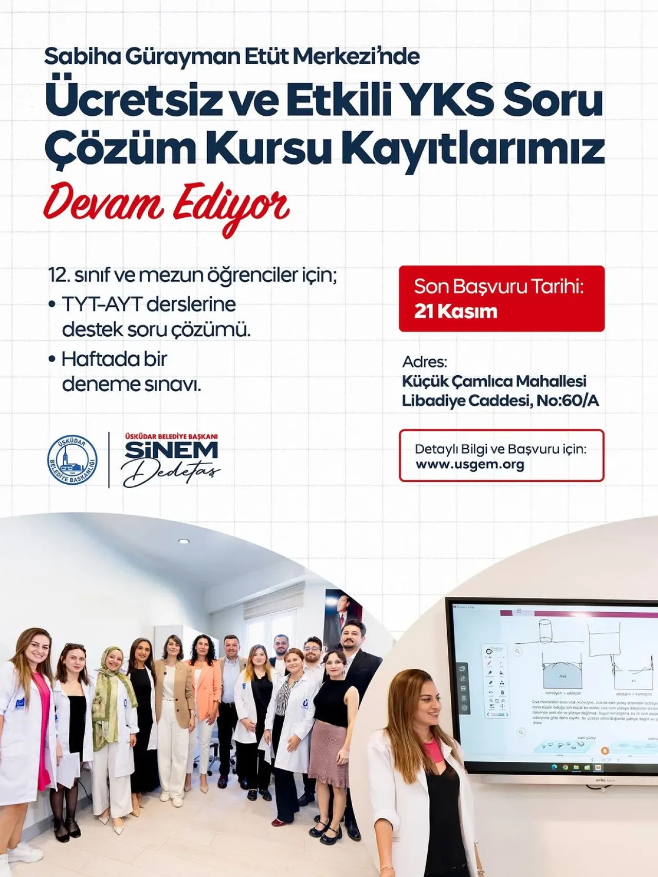 Üsküdar'da Üniversite Adayları İçin Ücretsiz YKS Soru Çözüm Kursu Üsküdar'da Üniversite Adayları İçin Ücretsiz YKS Soru Çözüm Kursu