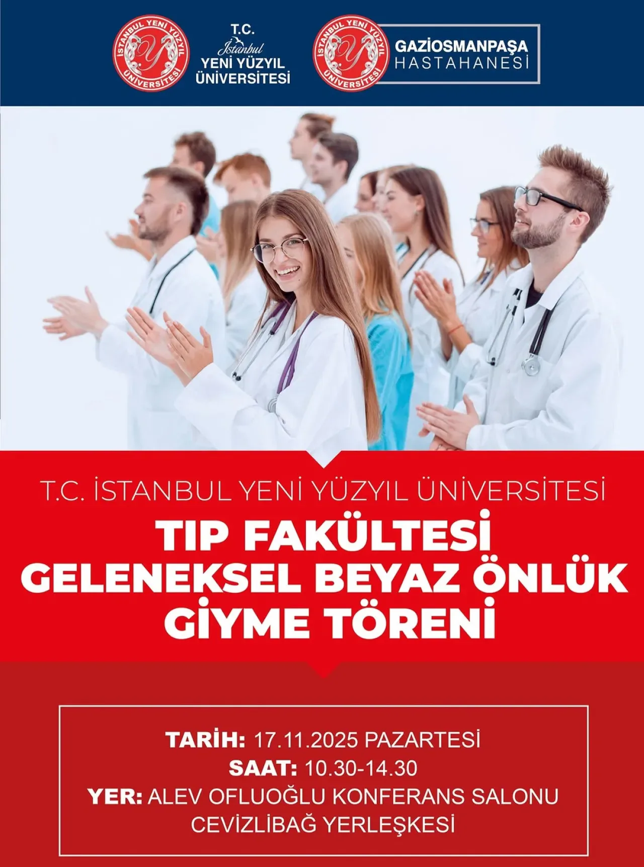 Yeni Yüzyıl Üniversitesi Tıp Fakültesi'nde Beyaz Önlük Giyme Töreni Tarihi Belli Oldu Yeni Yüzyıl Üniversitesi Tıp Fakültesi'nde Beyaz Önlük Giyme Töreni Tarihi Belli Oldu