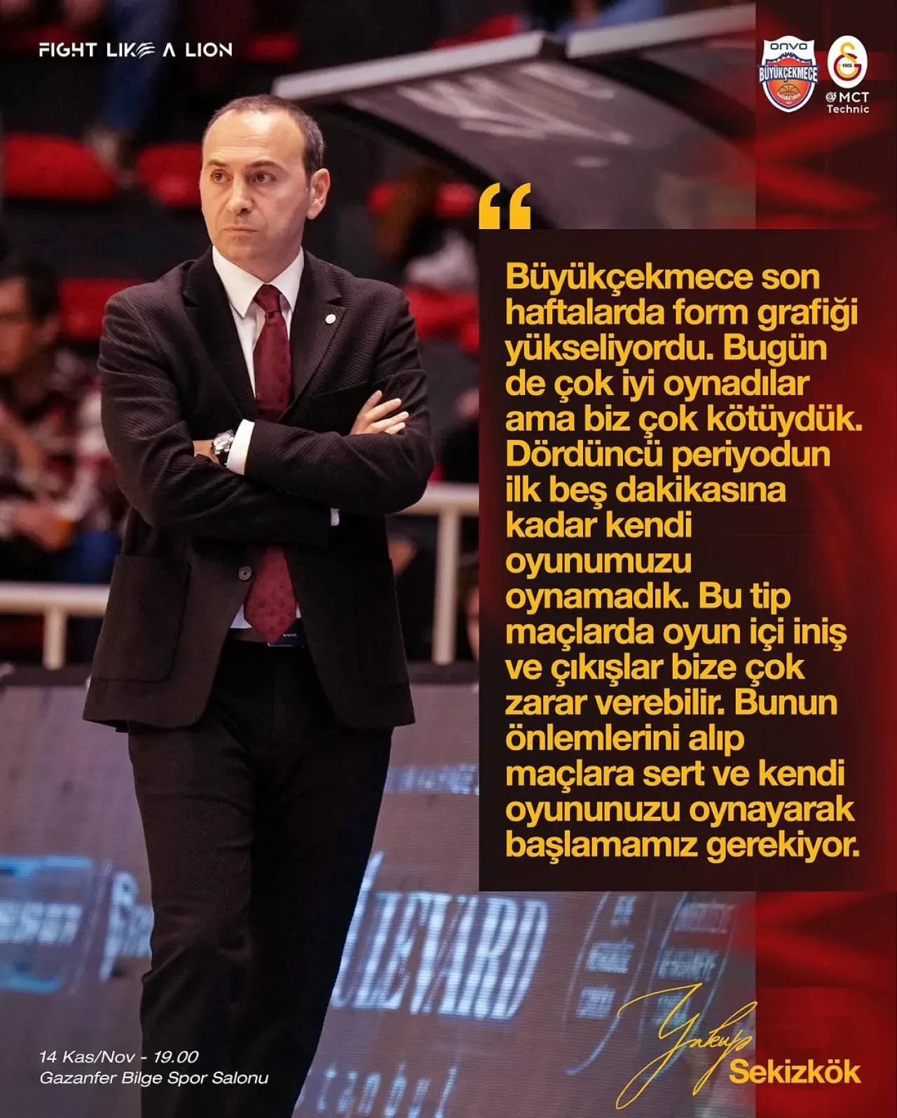 Galatasaray Basketbol, Onvo Büyükçekmece'yi Mağlup Etti Galatasaray Basketbol, Onvo Büyükçekmece'yi Mağlup Etti