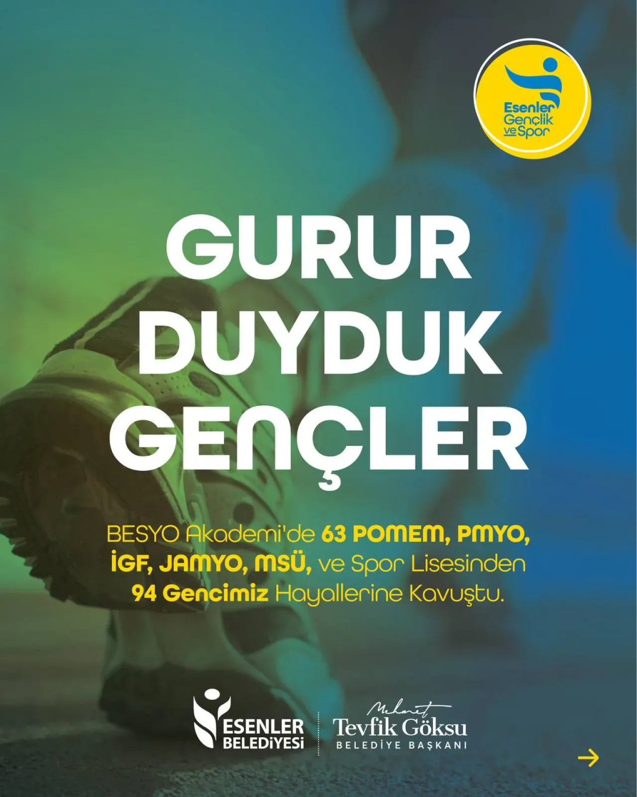 Esenler Belediyesi BESYO Akademi'den 100 Genç Hedeflerine Ulaştı Esenler Belediyesi BESYO Akademi'den 100 Genç Hedeflerine Ulaştı