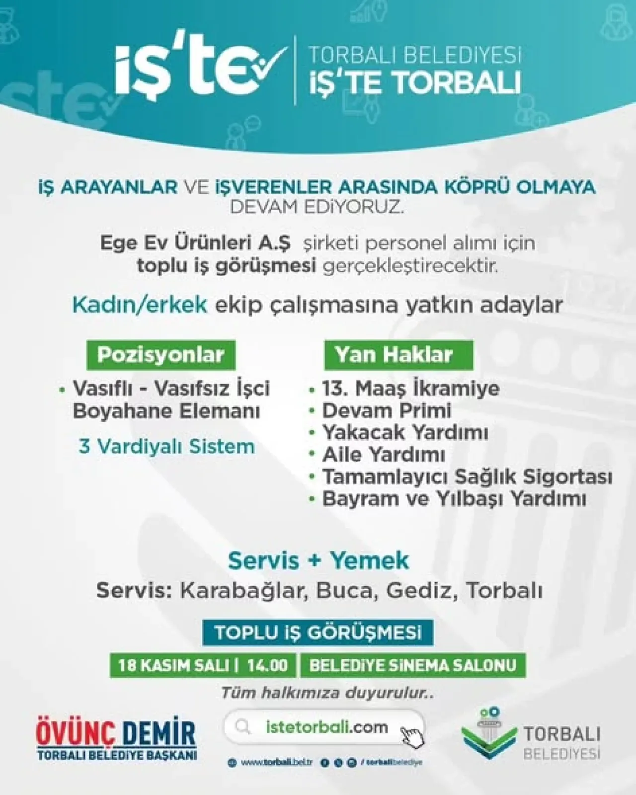 Torbalı Belediyesi, İşte Torbalı Projesi ile İstihdamı Destekliyor Torbalı Belediyesi, İşte Torbalı Projesi ile İstihdamı Destekliyor