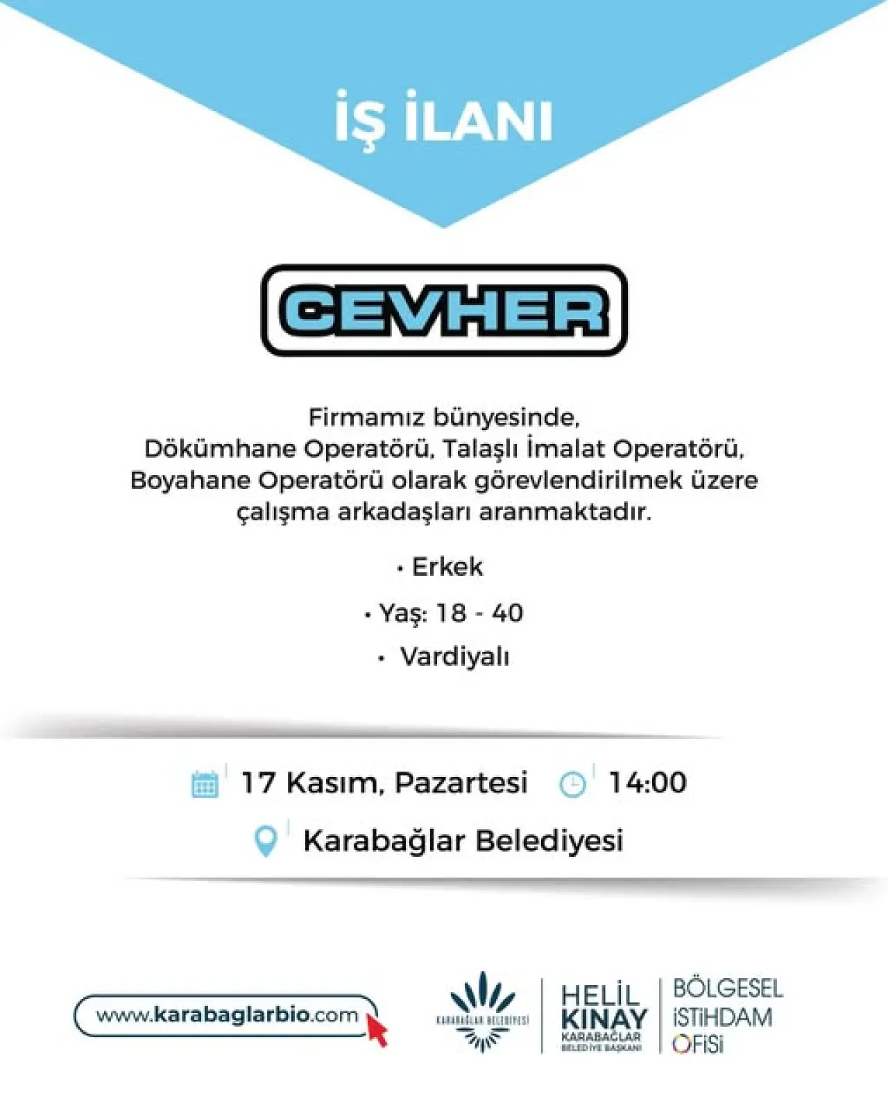 Karabağlar Belediyesi Cevher Jant İçin Toplu İş Görüşmesi Düzenliyor Karabağlar Belediyesi Cevher Jant İçin Toplu İş Görüşmesi Düzenliyor