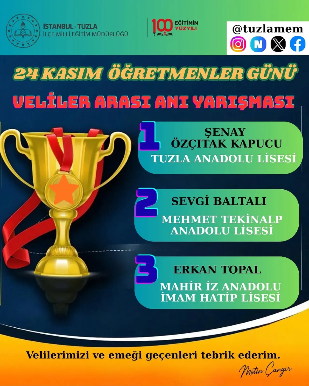 İstanbul Tuzla'da Öğretmenler Günü İçin Veliler Anı Yarışması Düzenlendi İstanbul Tuzla'da Öğretmenler Günü İçin Veliler Anı Yarışması Düzenlendi