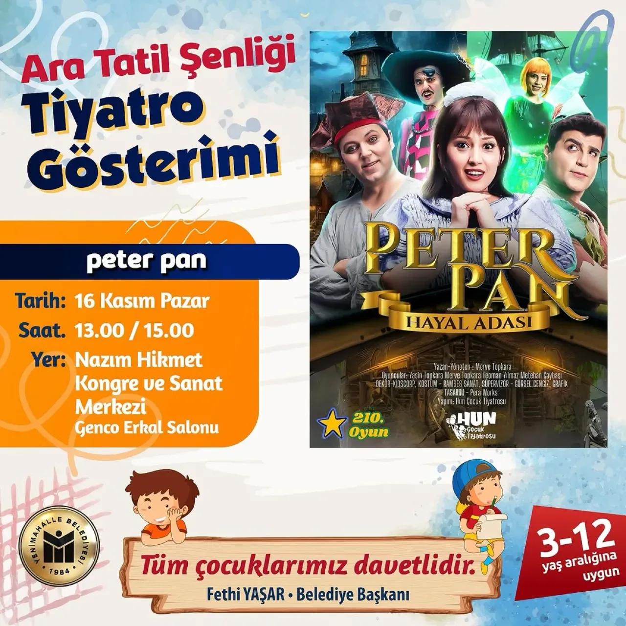 Yenimahalle'de Çocuklar İçin Ücretsiz Peter Pan Gösterisi Yenimahalle'de Çocuklar İçin Ücretsiz Peter Pan Gösterisi
