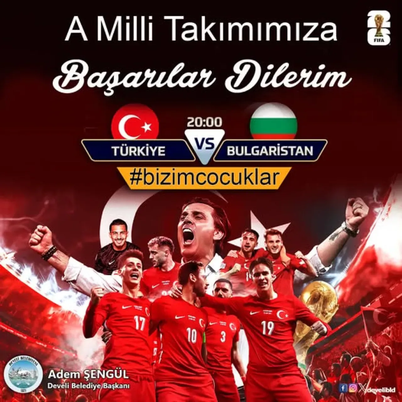 Develi Belediyesi Başkanı Adem Şengül, Milli Takım'a Başarı Diledi Develi Belediyesi Başkanı Adem Şengül, Milli Takım'a Başarı Diledi