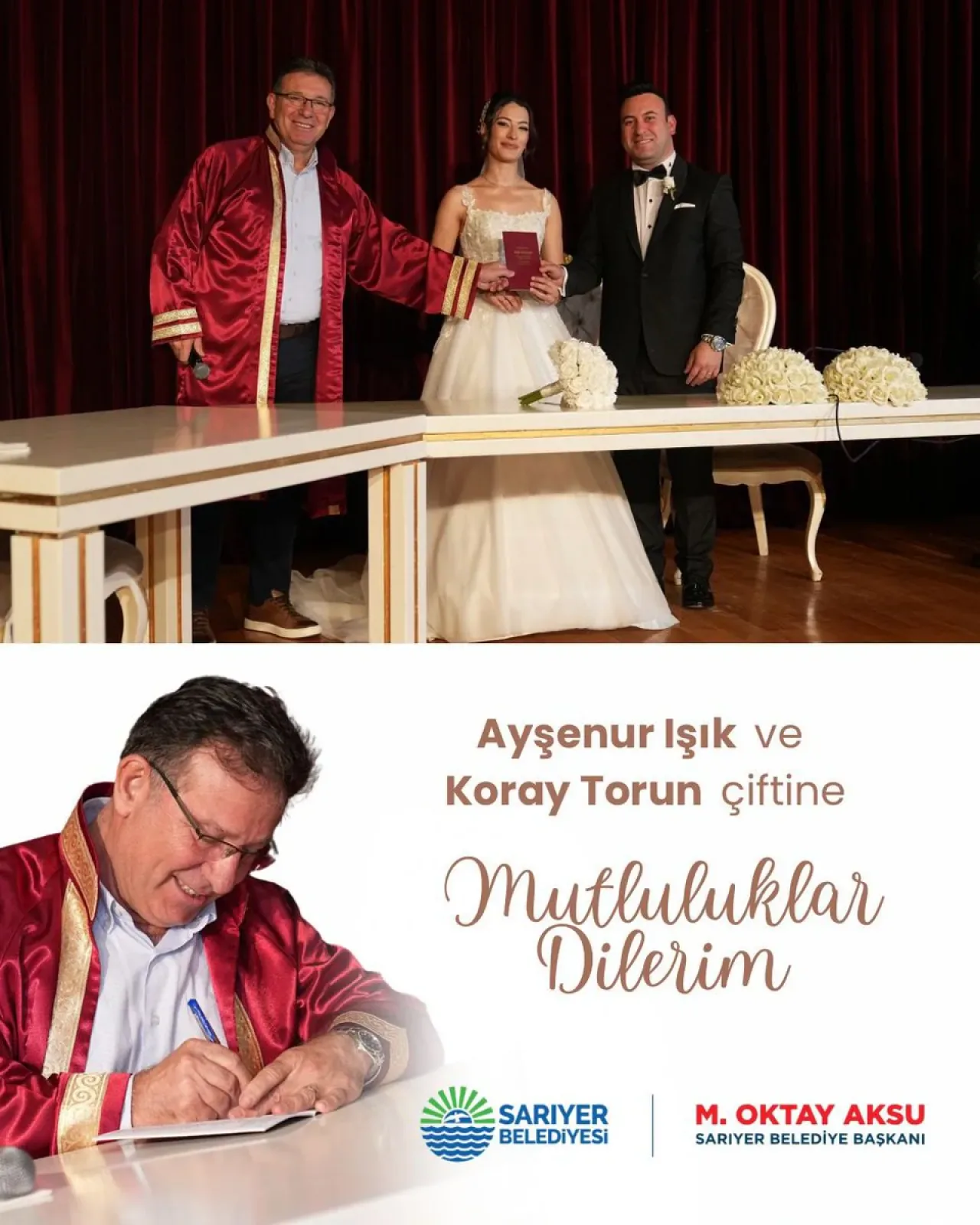 Sarıyer'de Belediye Başkanı Aksu, Genç Çiftlerin Nikah Törenine Katıldı Sarıyer'de Belediye Başkanı Aksu, Genç Çiftlerin Nikah Törenine Katıldı