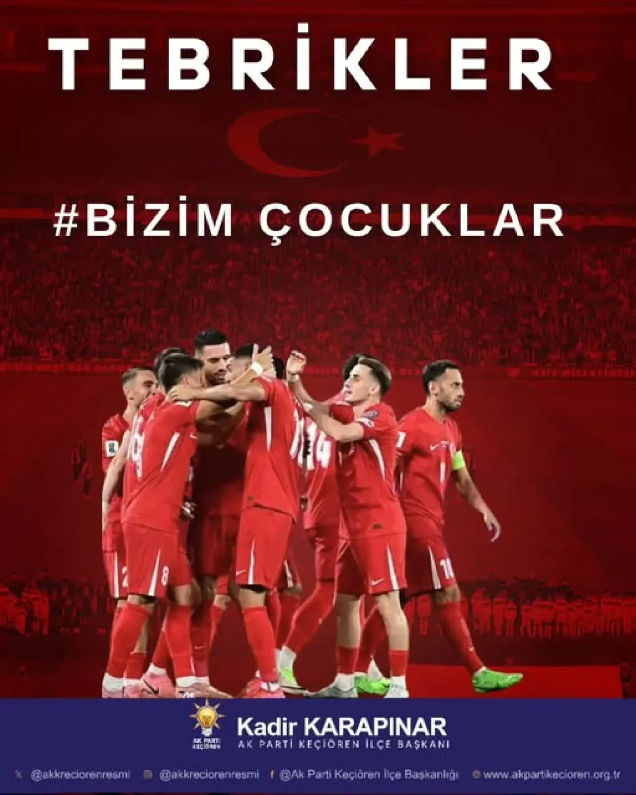 AK Parti Keçiören'den BizimÇocuklar'a Tebrik AK Parti Keçiören'den BizimÇocuklar'a Tebrik