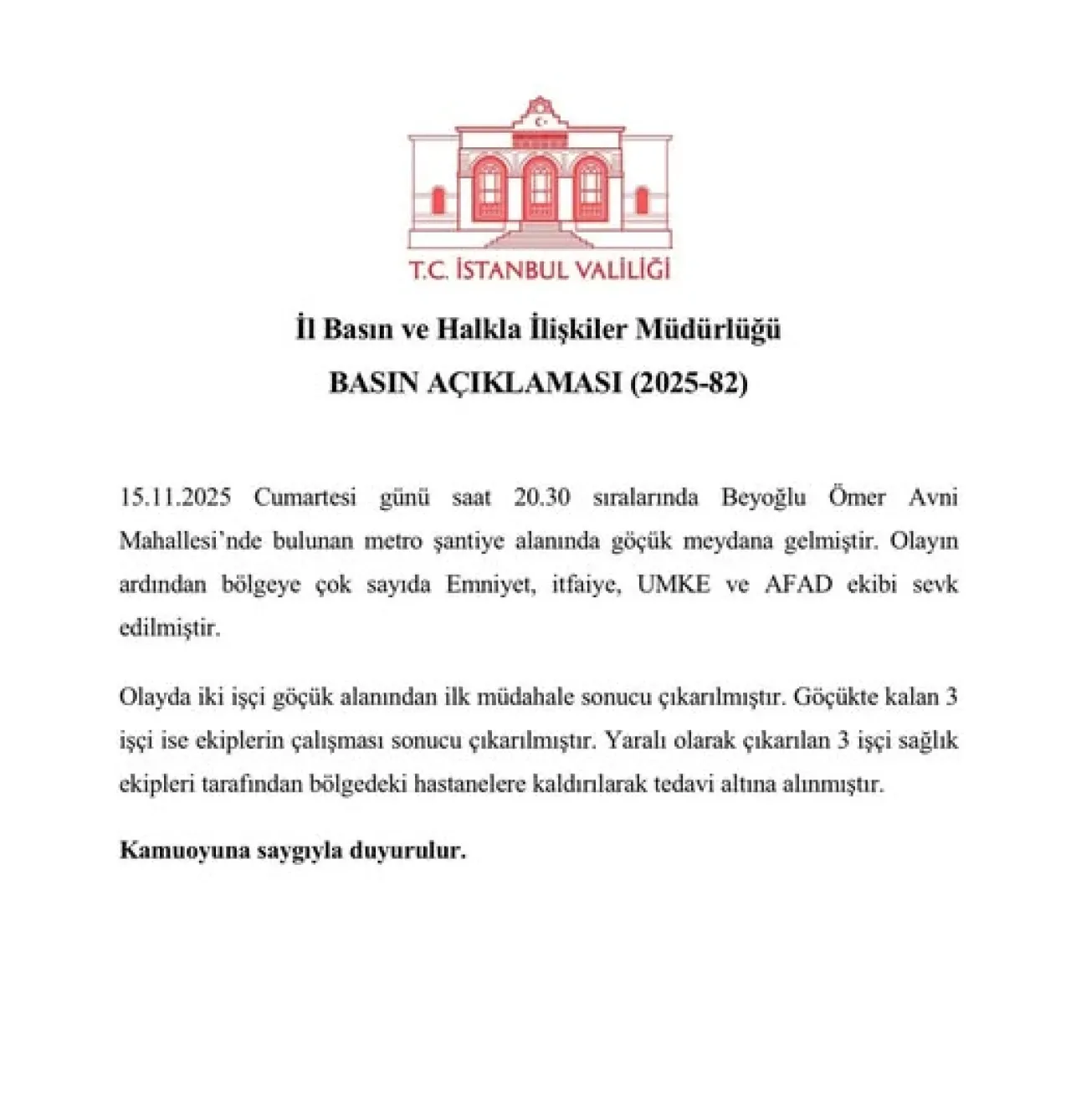 İstanbul Beyoğlu'nda Metro Şantiyesinde Göçük Meydana Geldi İstanbul Beyoğlu'nda Metro Şantiyesinde Göçük Meydana Geldi