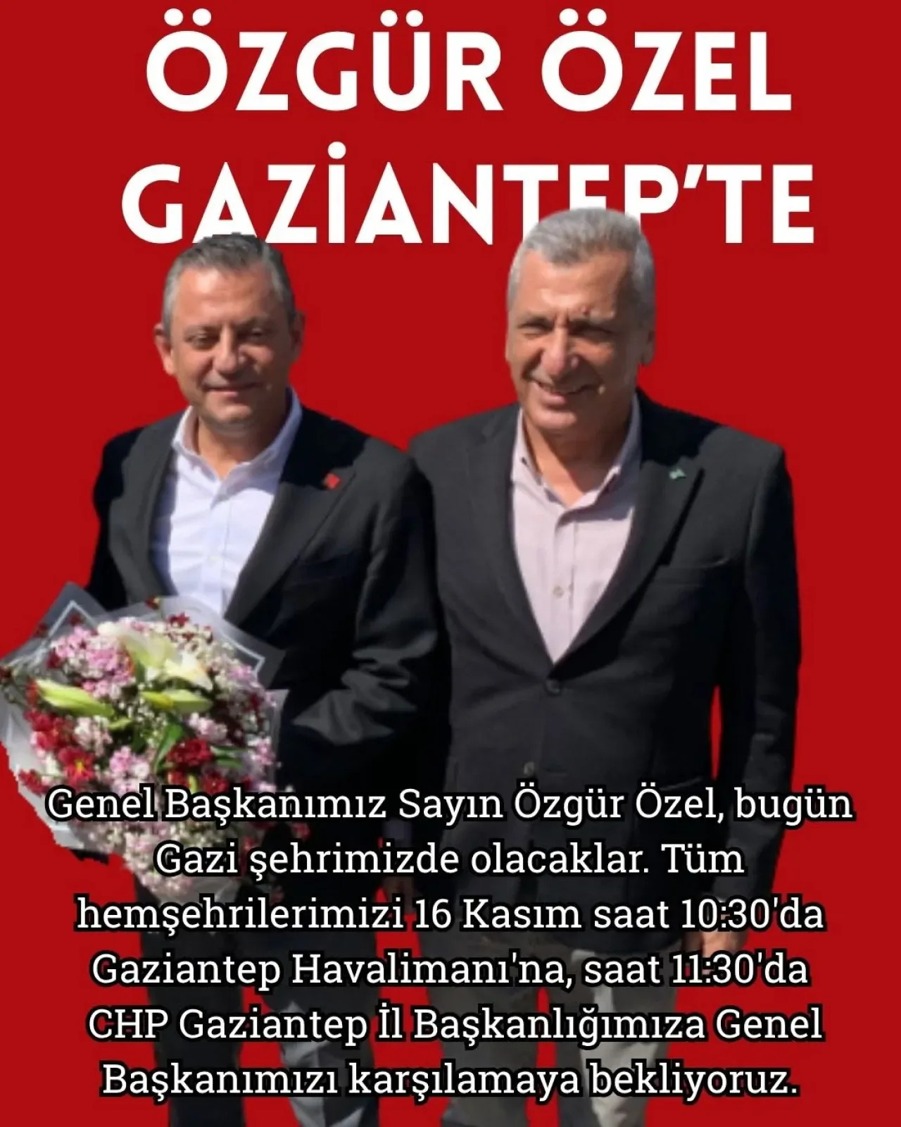 CHP Genel Başkanı Özgür Özel, Gaziantep'te Vatandaşla Buluşuyor CHP Genel Başkanı Özgür Özel, Gaziantep'te Vatandaşla Buluşuyor