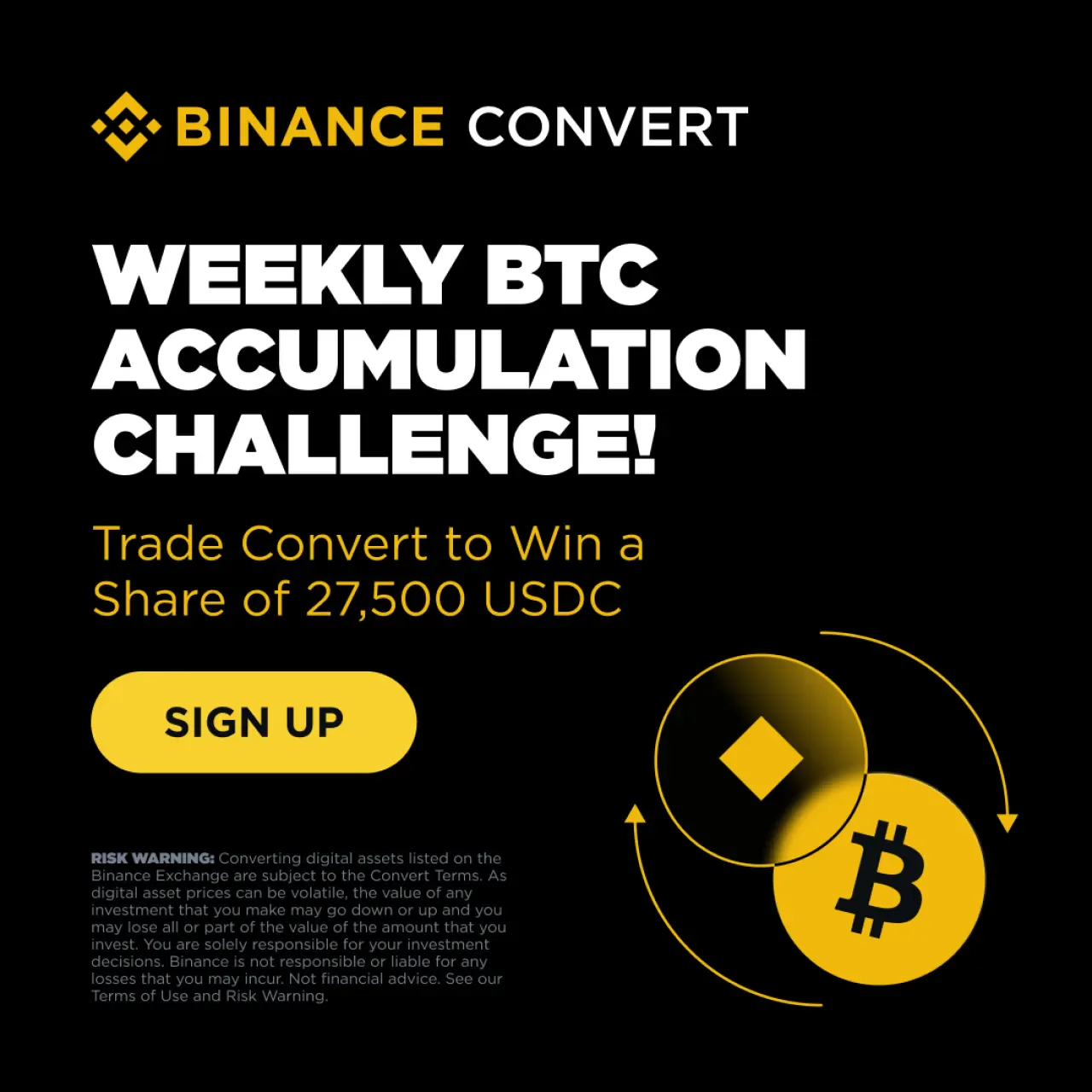 Binance Convert ile BTC Alımında 27.500 USDC Ödül Fırsatı Binance Convert ile BTC Alımında 27.500 USDC Ödül Fırsatı