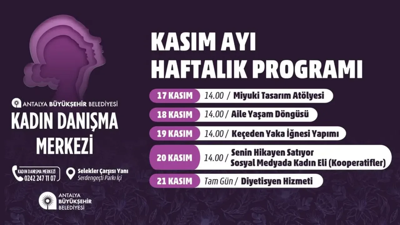 Antalya'da Kadınlar İçin Dolu Dolu Etkinlik Haftası Antalya'da Kadınlar İçin Dolu Dolu Etkinlik Haftası