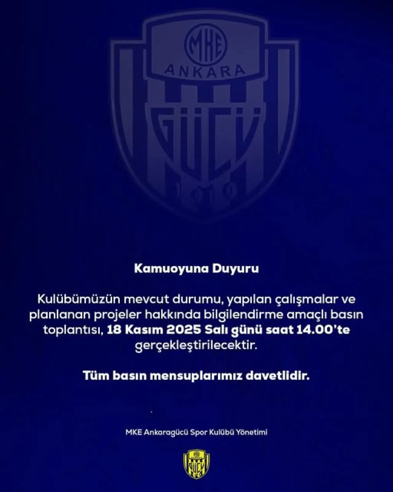 MKE Ankaragücü, Gelecek Planlarını Açıklayacak MKE Ankaragücü, Gelecek Planlarını Açıklayacak