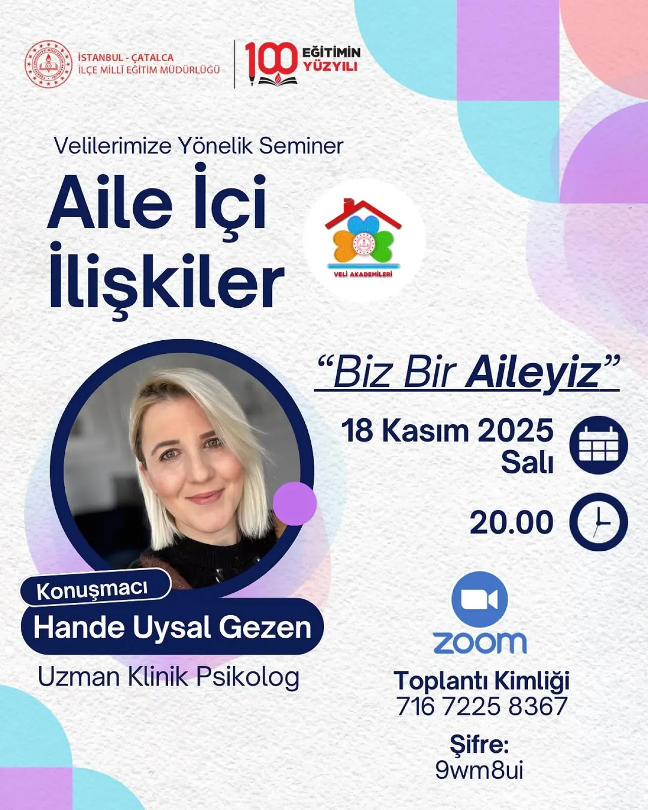 Çatalca'da Aile İçi İletişim Semineri: "Biz Bir Aileyiz" Çatalca'da Aile İçi İletişim Semineri: "Biz Bir Aileyiz"