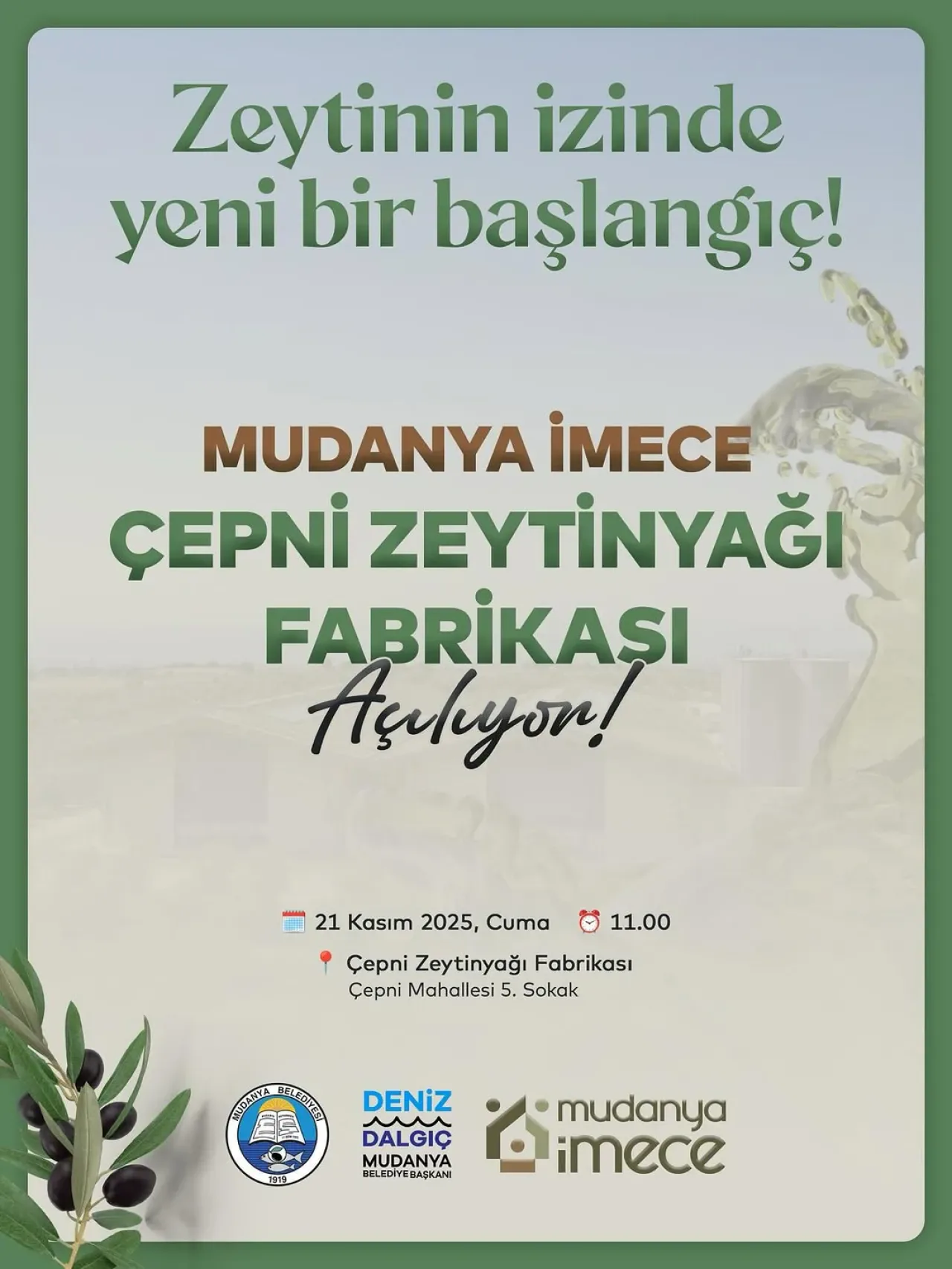 Mudanya'ya Zeytinyağı Fabrikası Açılıyor: Üreticilerin Emeği Değer Bulacak Mudanya'ya Zeytinyağı Fabrikası Açılıyor: Üreticilerin Emeği Değer Bulacak