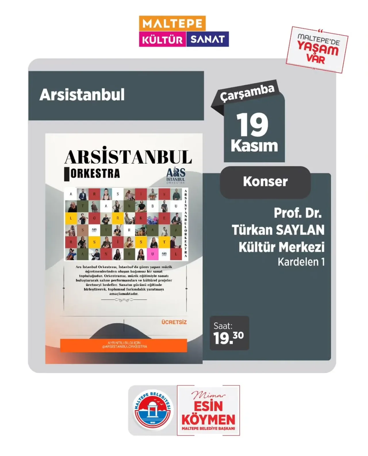 Müzik Öğretmenlerinden Oluşan Ars İstanbul Orkestrası Maltepe'de Konser Verecek Müzik Öğretmenlerinden Oluşan Ars İstanbul Orkestrası Maltepe'de Konser Verecek