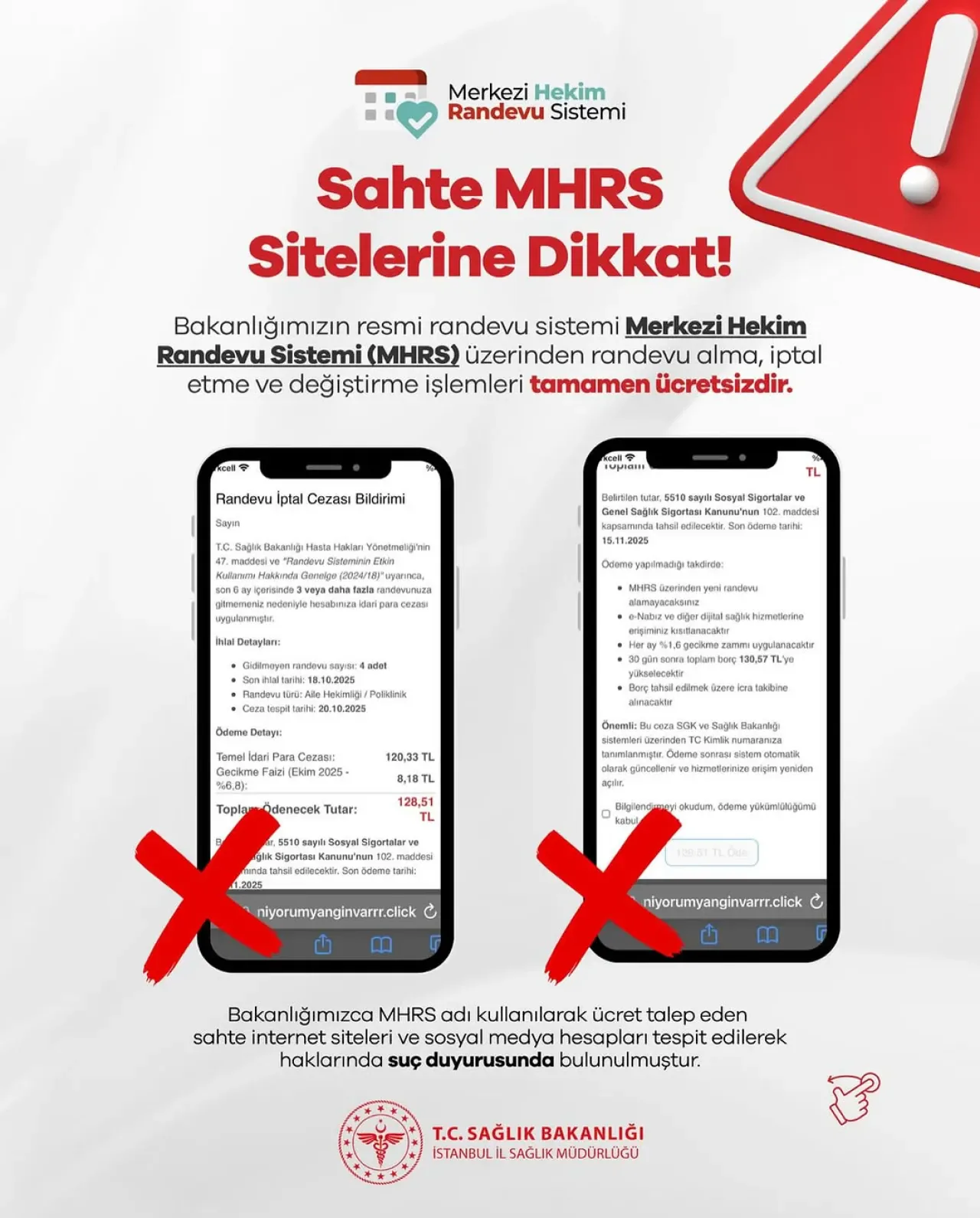 MHRS Üzerinden Dolandırıcılık Uyarısı: Sahte Randevu Bildirimlerine Dikkat! MHRS Üzerinden Dolandırıcılık Uyarısı: Sahte Randevu Bildirimlerine Dikkat!