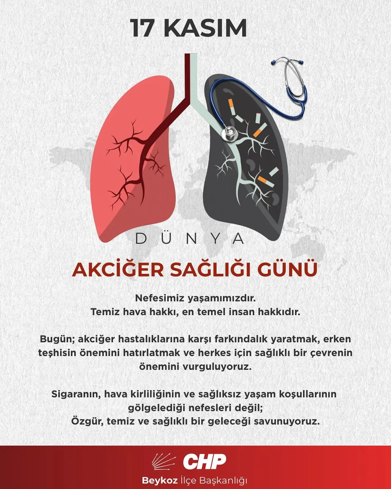 CHP Beykoz, Akciğer Sağlığı ve Temiz Hava Vurgusu Yaptı CHP Beykoz, Akciğer Sağlığı ve Temiz Hava Vurgusu Yaptı