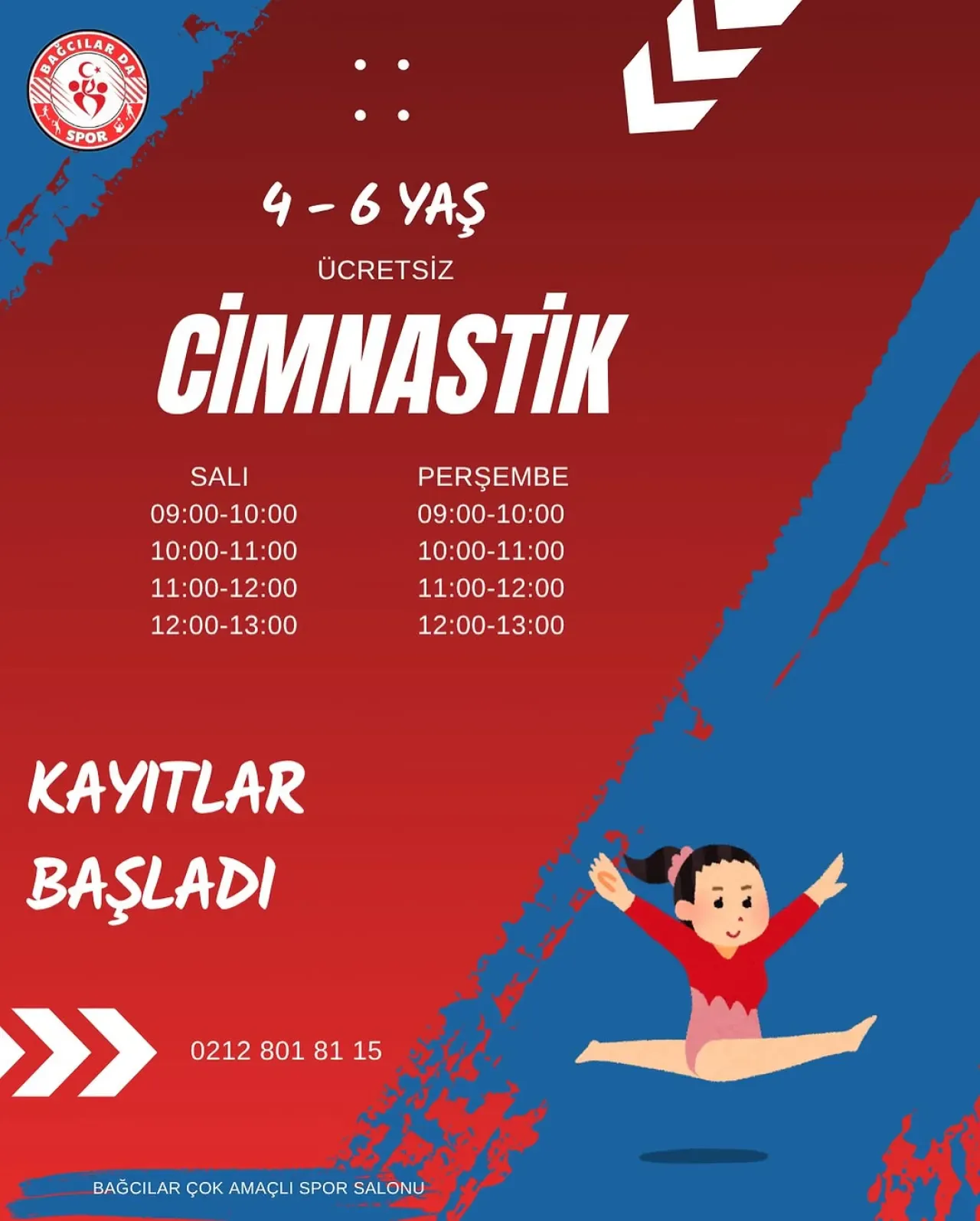 Bağcılarda 4-6 Yaş Arası Çocuklar İçin Ücretsiz Cimnastik Kursu Kayıtları Başladı Bağcılarda 4-6 Yaş Arası Çocuklar İçin Ücretsiz Cimnastik Kursu Kayıtları Başladı
