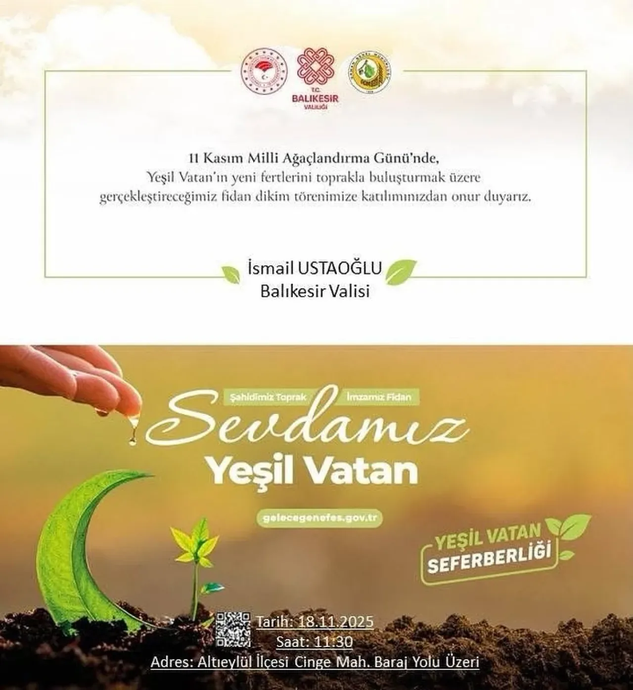 Balıkesir'de 14 İlçede Ertelenen Fidan Dikim Etkinlikleri Yapılacak Balıkesir'de 14 İlçede Ertelenen Fidan Dikim Etkinlikleri Yapılacak
