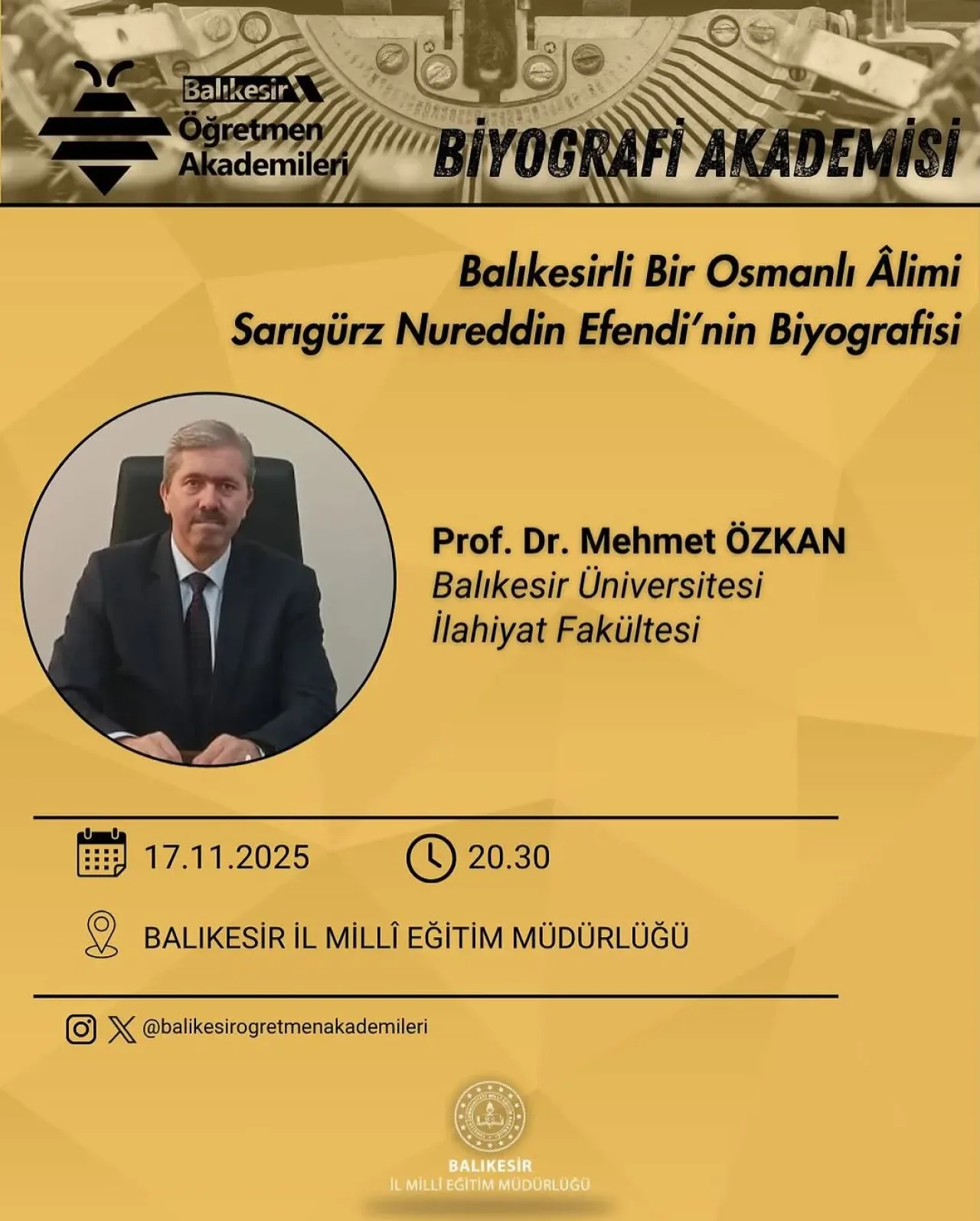 Balıkesir'de Öğretmen Akademileri Kapsamında Tarihi Bir Konferans Düzenleniyor Balıkesir'de Öğretmen Akademileri Kapsamında Tarihi Bir Konferans Düzenleniyor