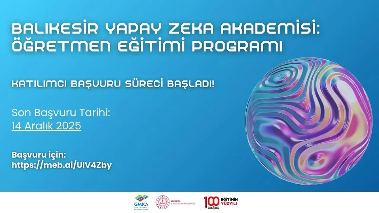 Balıkesir'de Öğretmenlere Yönelik Yapay Zeka Eğitimi Başvuruları Başladı Balıkesir'de Öğretmenlere Yönelik Yapay Zeka Eğitimi Başvuruları Başladı