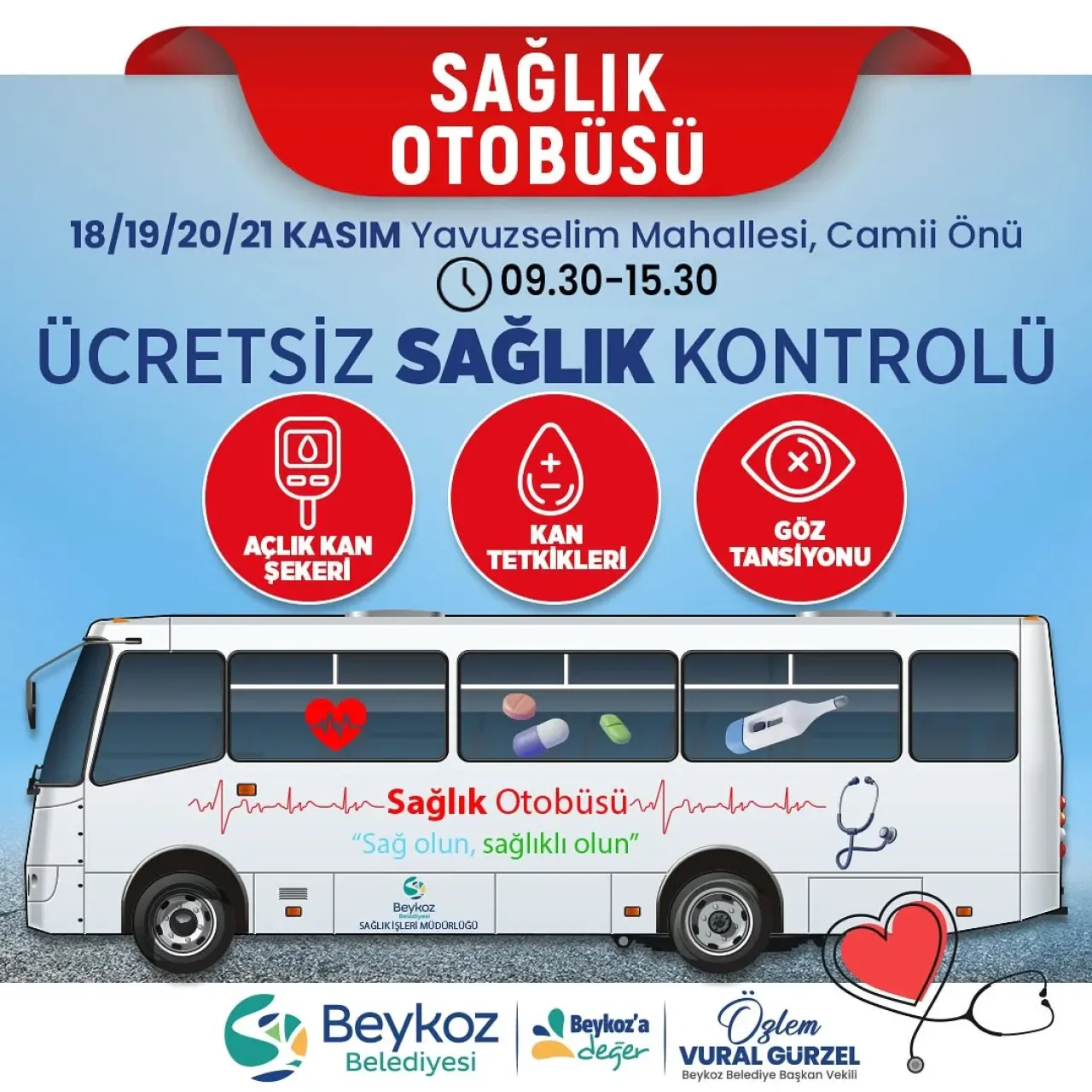 Beykoz'da Ücretsiz Sağlık Taraması: Sağlık Otobüsü Yavuzselim'de Beykoz'da Ücretsiz Sağlık Taraması: Sağlık Otobüsü Yavuzselim'de