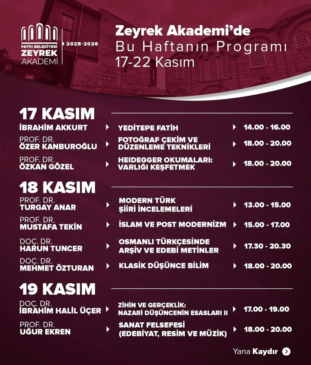 İstanbul Fatih'te Zeyrek Akademi'den Birbirinden Özel Seminerler İstanbul Fatih'te Zeyrek Akademi'den Birbirinden Özel Seminerler