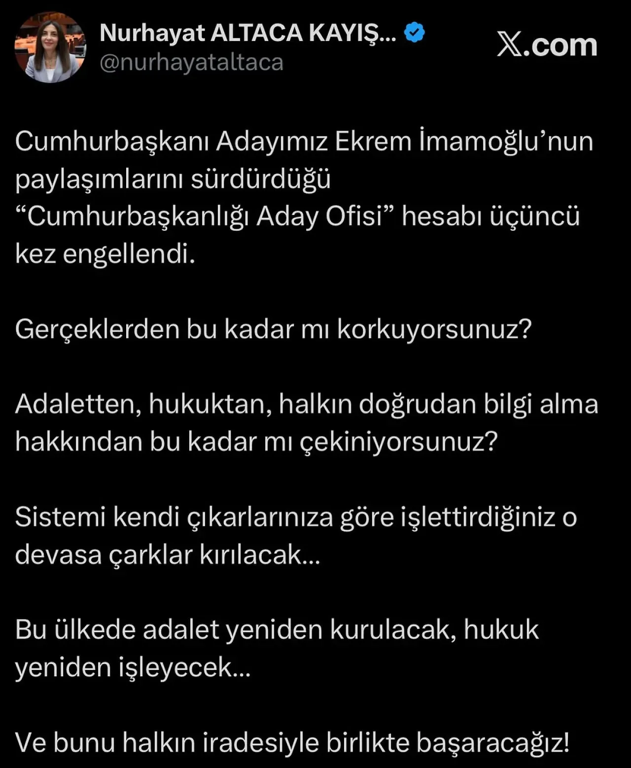 Cumhurbaşkanı Adayı Ekrem İmamoğlu'nun Sosyal Medya Hesabı Üçüncü Kez Engellendi Cumhurbaşkanı Adayı Ekrem İmamoğlu'nun Sosyal Medya Hesabı Üçüncü Kez Engellendi