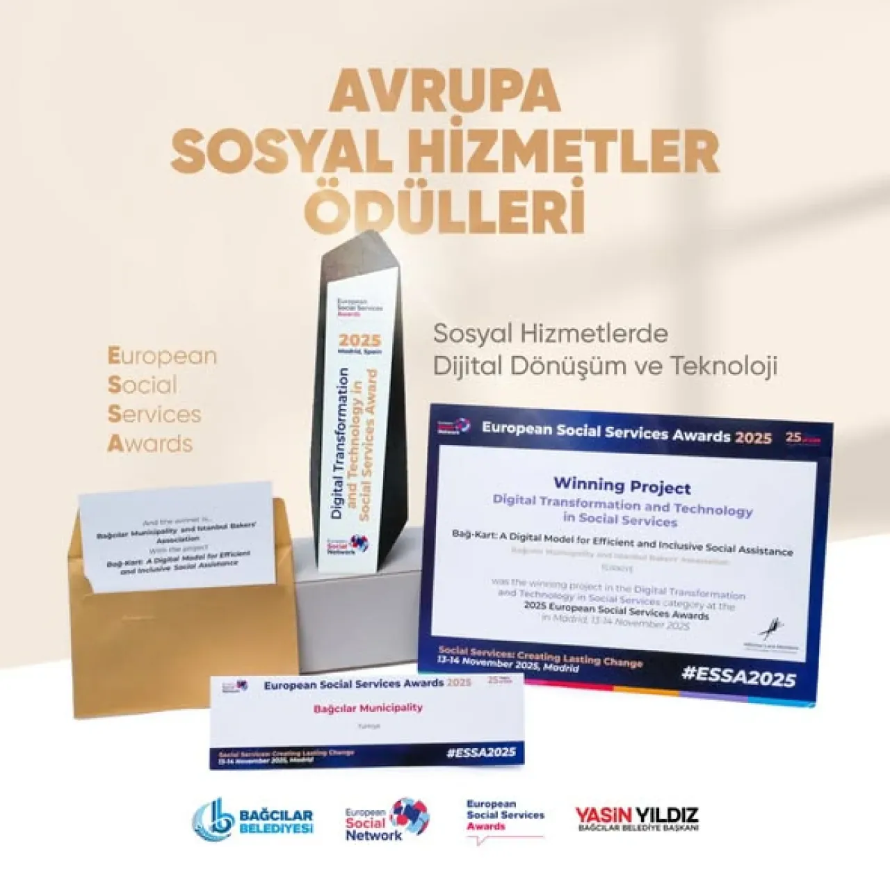 Bağcılar Belediyesi Avrupa Sosyal Hizmetler Ödülleri'nde Büyük Başarı Bağcılar Belediyesi Avrupa Sosyal Hizmetler Ödülleri'nde Büyük Başarı