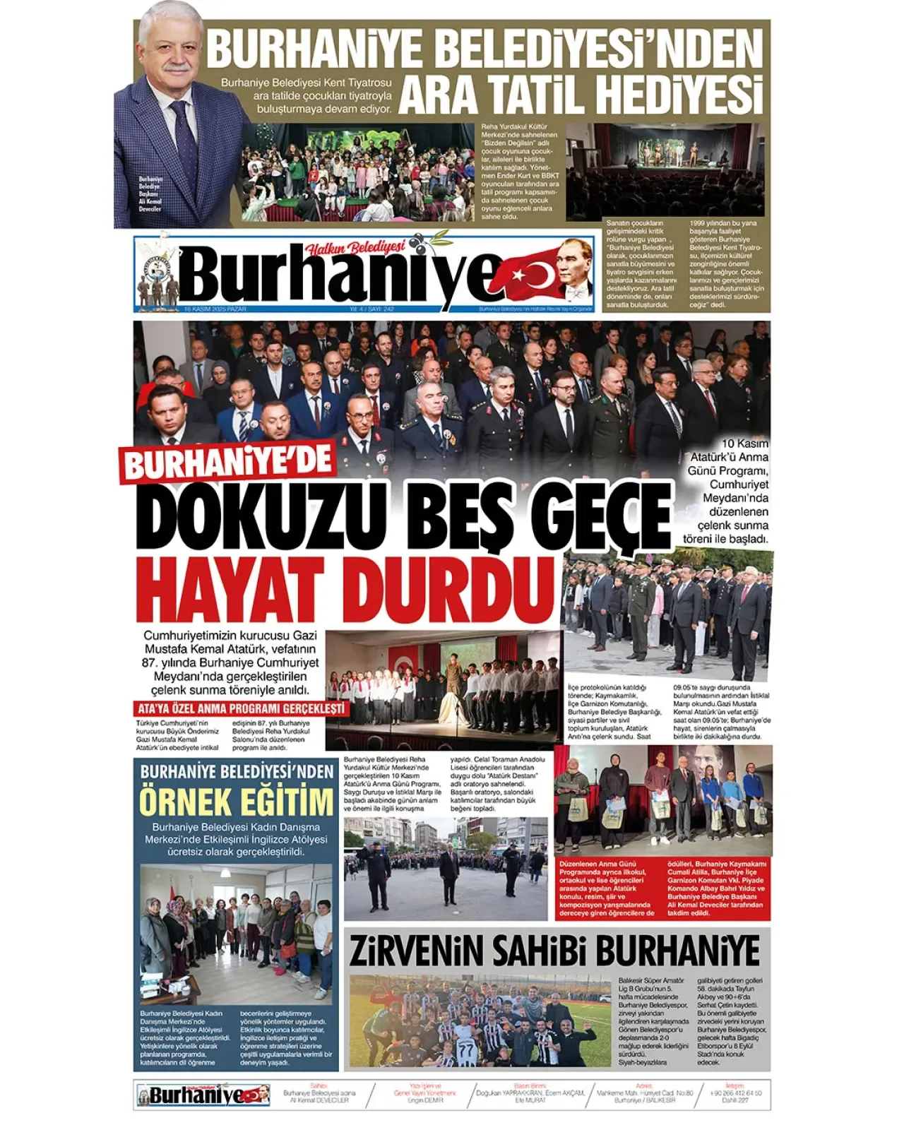 Burhaniye Belediyesi'nin 242. Sayı Gazetesi Okuyucuyla Buluştu Burhaniye Belediyesi'nin 242. Sayı Gazetesi Okuyucuyla Buluştu