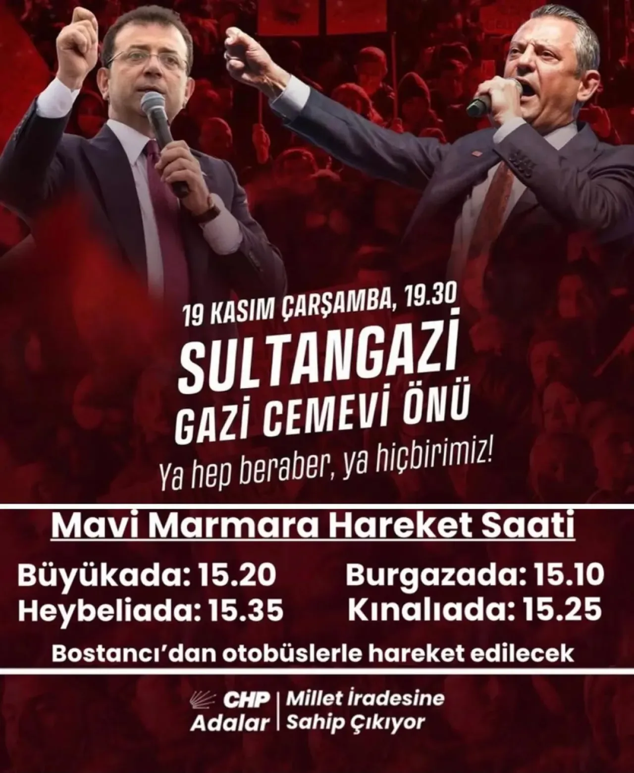 CHP'den Özgürlük İçin Miting: İstanbul'un Farklı Noktalarından Sultangazi'ye İş Birliği CHP'den Özgürlük İçin Miting: İstanbul'un Farklı Noktalarından Sultangazi'ye İş Birliği