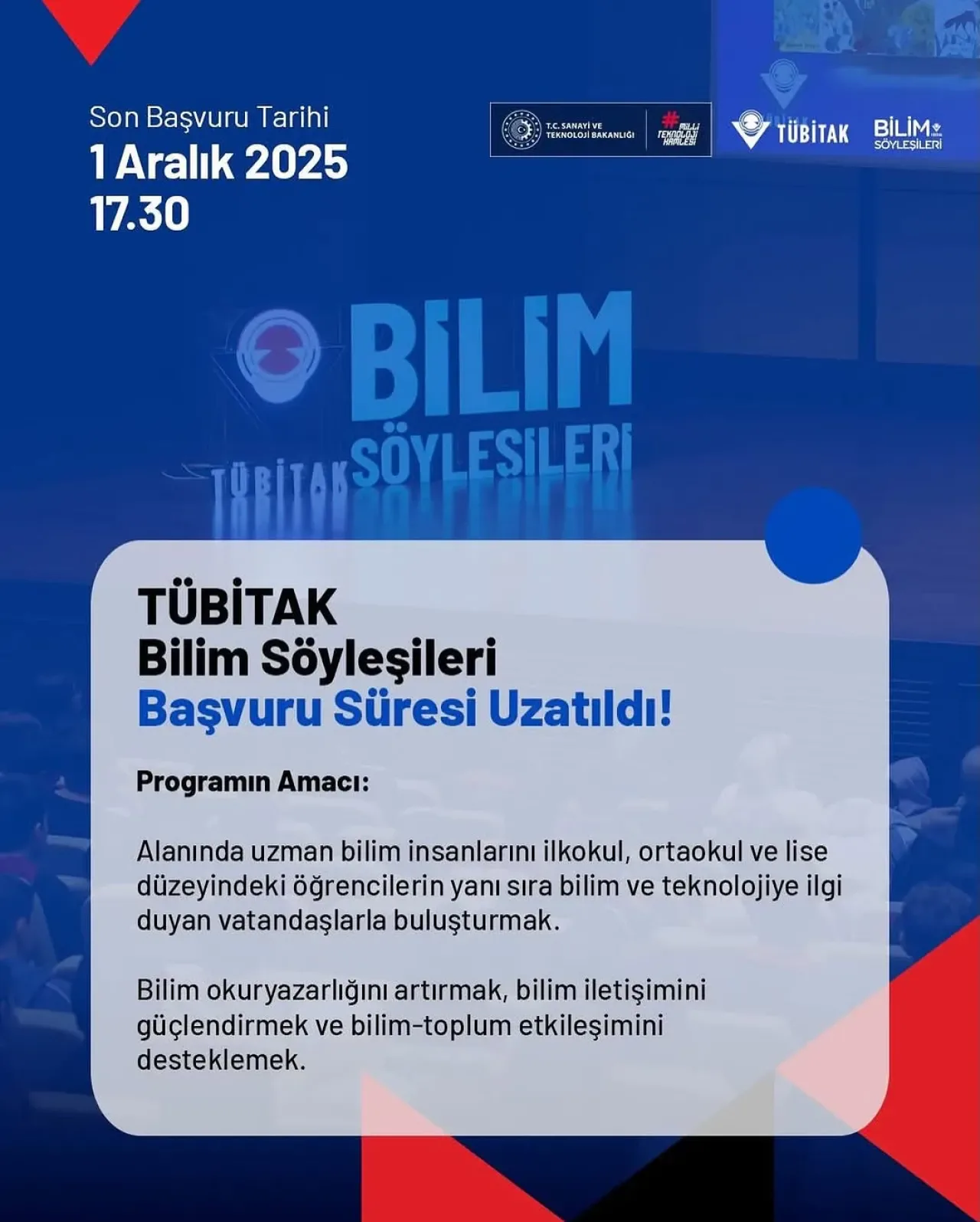 Balıkesir'de TÜBİTAK Bilim Söyleşileri Başvuru Süresi Uzatıldı Balıkesir'de TÜBİTAK Bilim Söyleşileri Başvuru Süresi Uzatıldı