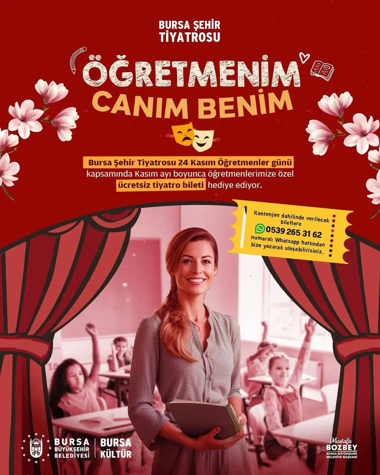 Bursa Şehir Tiyatrosu'ndan Öğretmenler Günü'ne Özel Ücretsiz Etkinlik Bursa Şehir Tiyatrosu'ndan Öğretmenler Günü'ne Özel Ücretsiz Etkinlik
