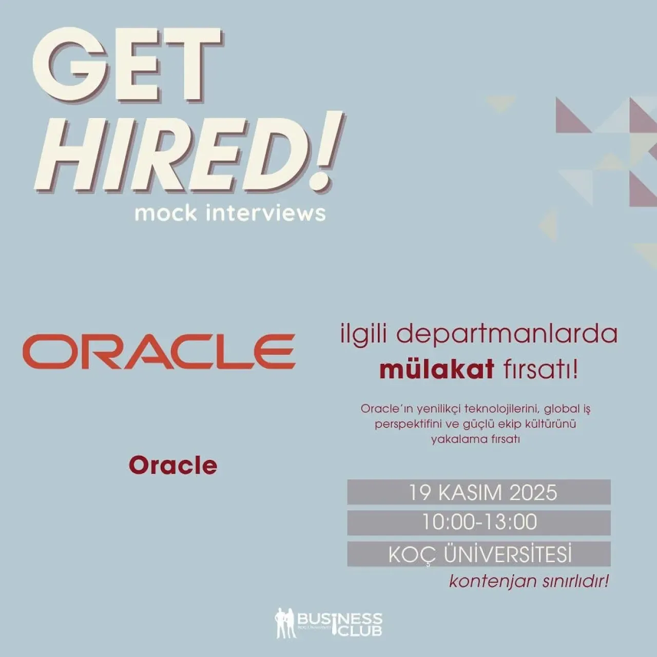 Oracle'dan Öğrencilere Mülakat Provası Fırsatı Oracle'dan Öğrencilere Mülakat Provası Fırsatı