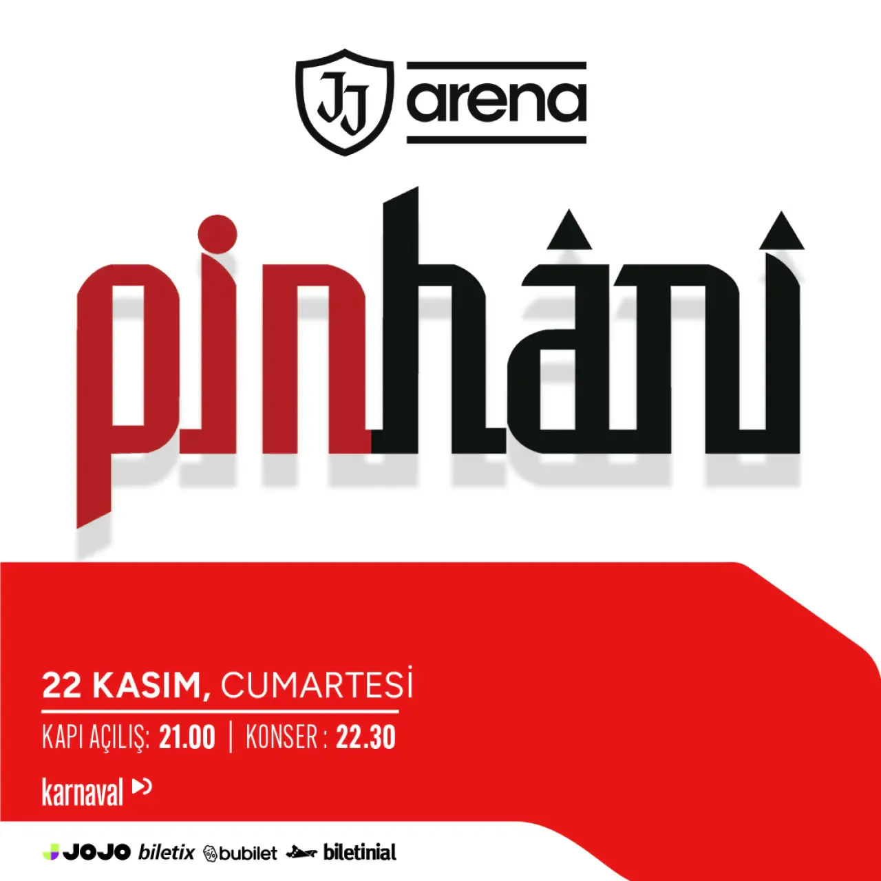 Pinhani, 22 Kasım'da JJ Arena Ataşehir'de Sevenleriyle Buluşacak Pinhani, 22 Kasım'da JJ Arena Ataşehir'de Sevenleriyle Buluşacak