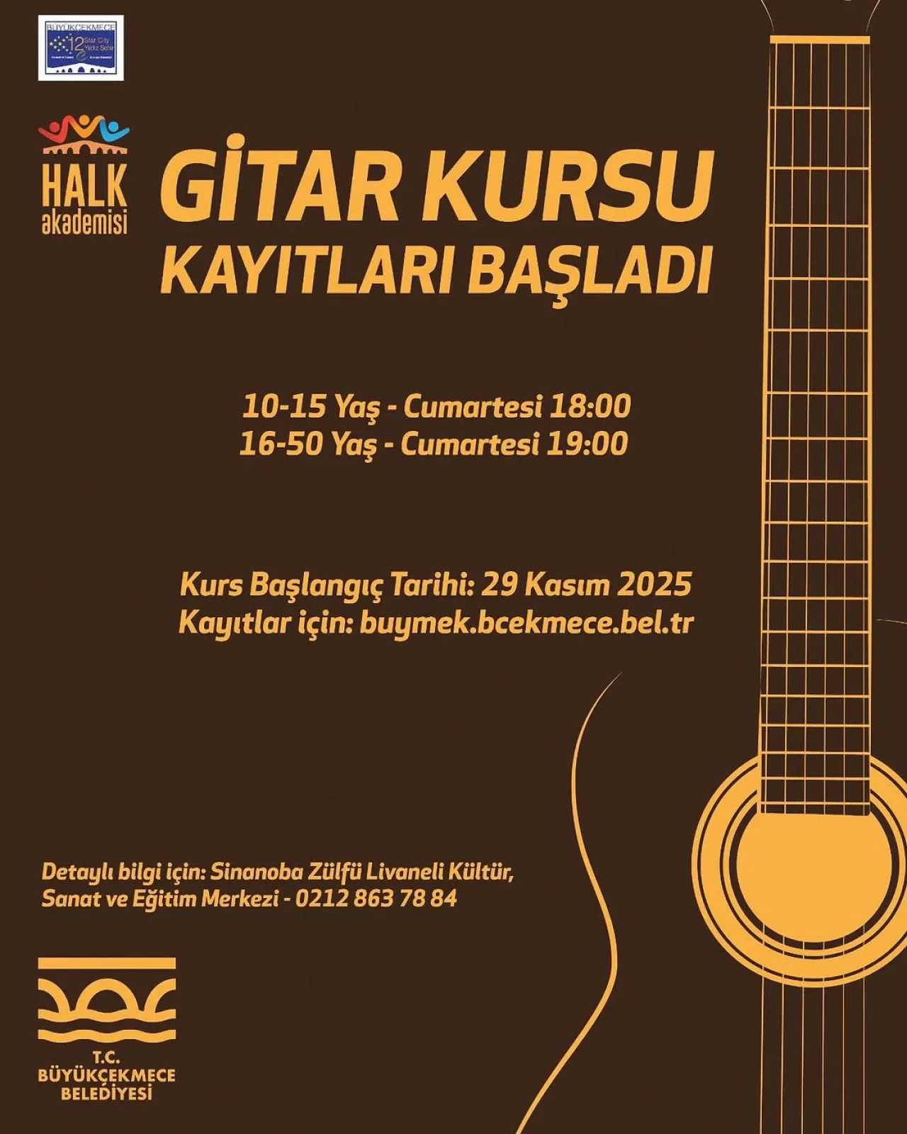 İstanbul Büyükçekmece'de Halk Akademisi Gitar Kursu Kayıtları Başladı İstanbul Büyükçekmece'de Halk Akademisi Gitar Kursu Kayıtları Başladı