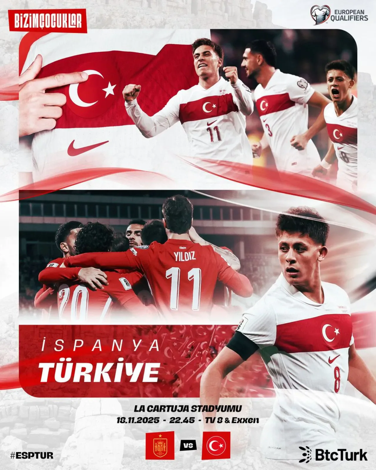 Galatasaray'dan A Milli Takım'a İspanya Maçı Öncesi Destek Mesajı Galatasaray'dan A Milli Takım'a İspanya Maçı Öncesi Destek Mesajı