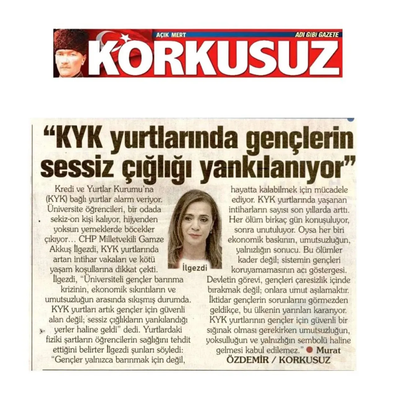 KYK Yurtlarında Yaşanan Olumsuzluklar Meclis Gündeminde KYK Yurtlarında Yaşanan Olumsuzluklar Meclis Gündeminde