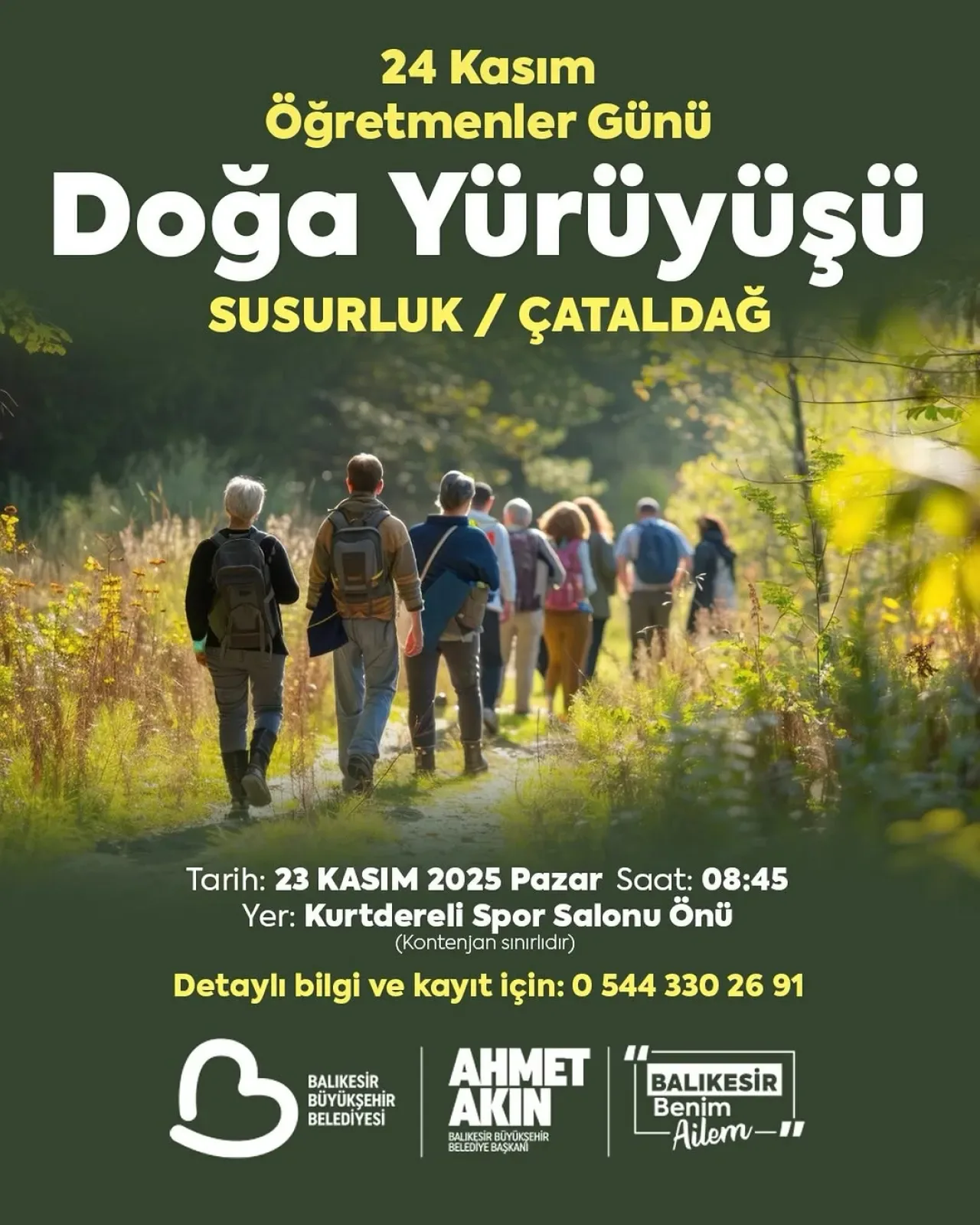Balıkesir'de Öğretmenler Günü Doğa Yürüyüşüyle Kutlanacak Balıkesir'de Öğretmenler Günü Doğa Yürüyüşüyle Kutlanacak