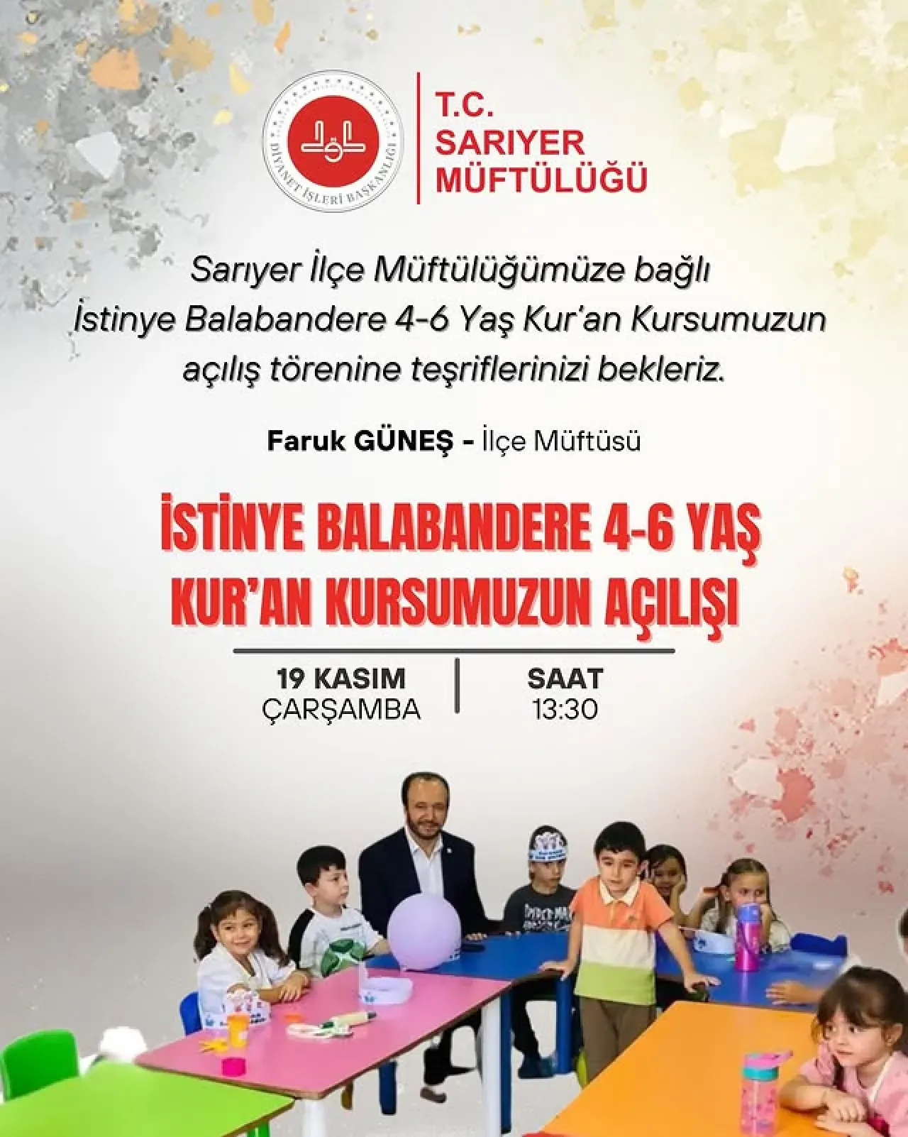 Sarıyer'de Yeni 4-6 Yaş Kur'an Kursu Eğitime Başlıyor Sarıyer'de Yeni 4-6 Yaş Kur'an Kursu Eğitime Başlıyor