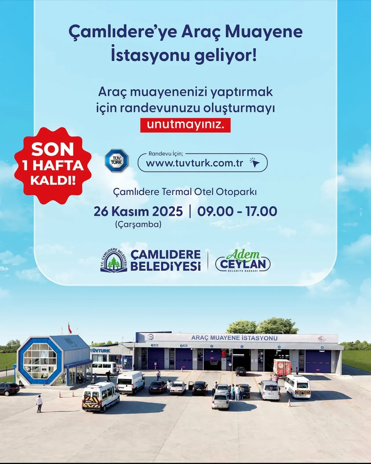 Çamlıdere'ye Gezici Araç Muayene İstasyonu Hizmeti Başlıyor Çamlıdere'ye Gezici Araç Muayene İstasyonu Hizmeti Başlıyor