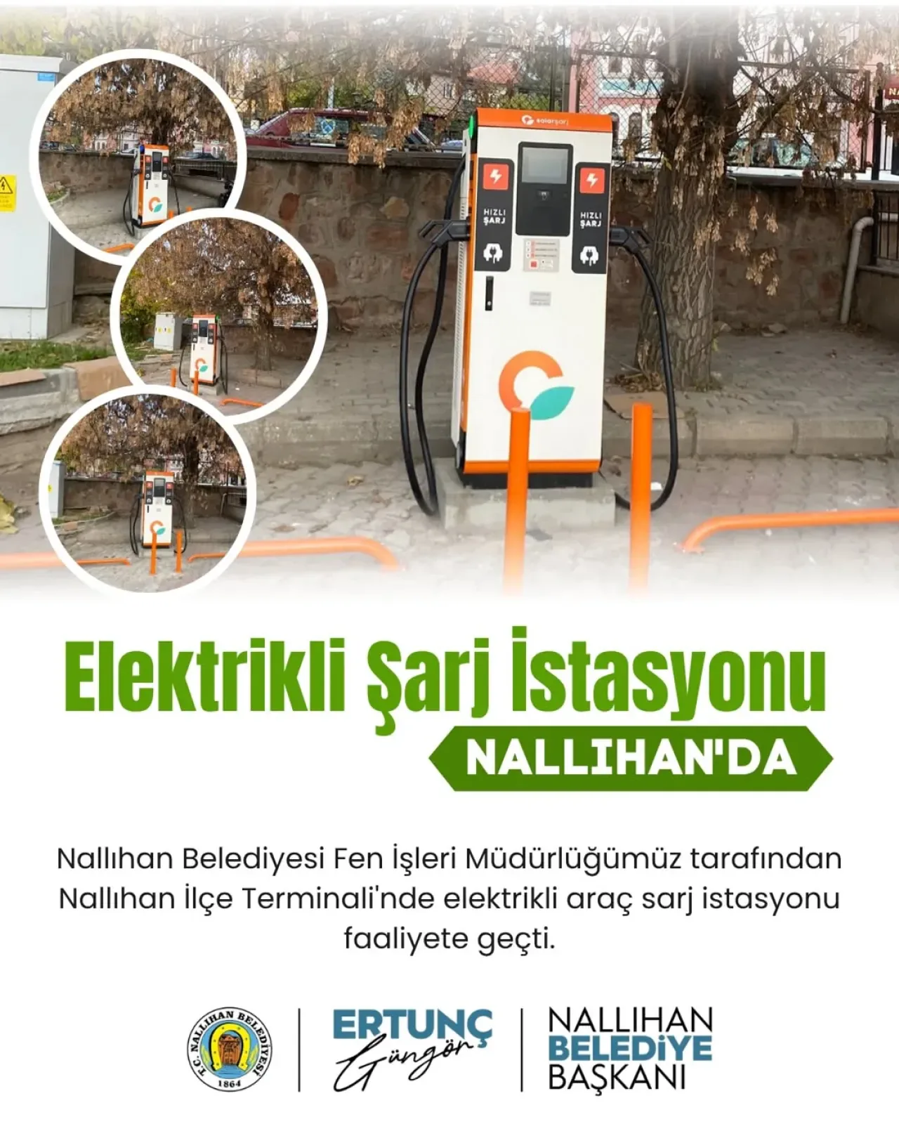 Nallıhan'da Elektrikli Araç Şarj İstasyonu Hizmete Açıldı Nallıhan'da Elektrikli Araç Şarj İstasyonu Hizmete Açıldı