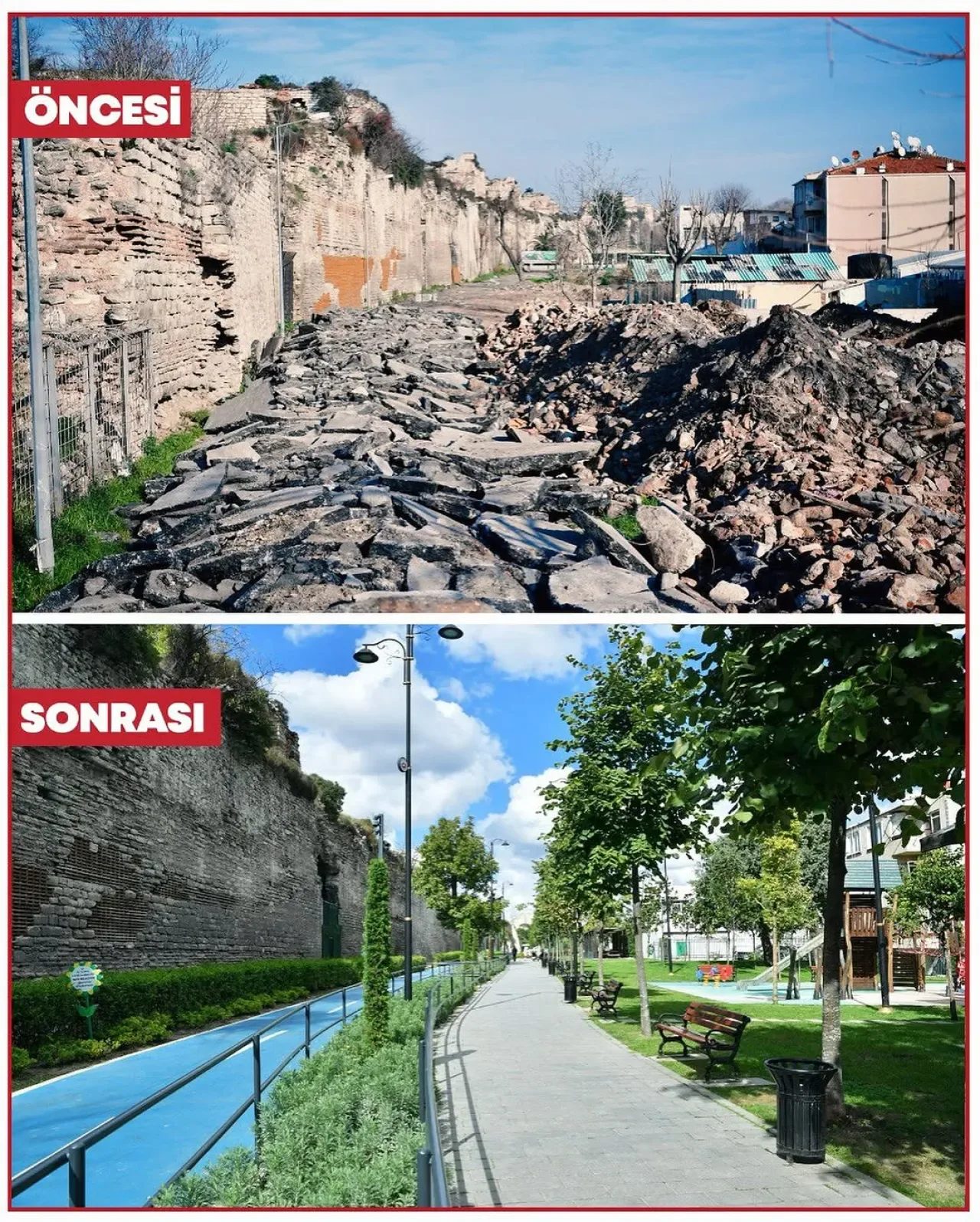 Fatih'te Atıl Bölge, Karasurları Millet Bahçesi'ne Dönüştürüldü Fatih'te Atıl Bölge, Karasurları Millet Bahçesi'ne Dönüştürüldü