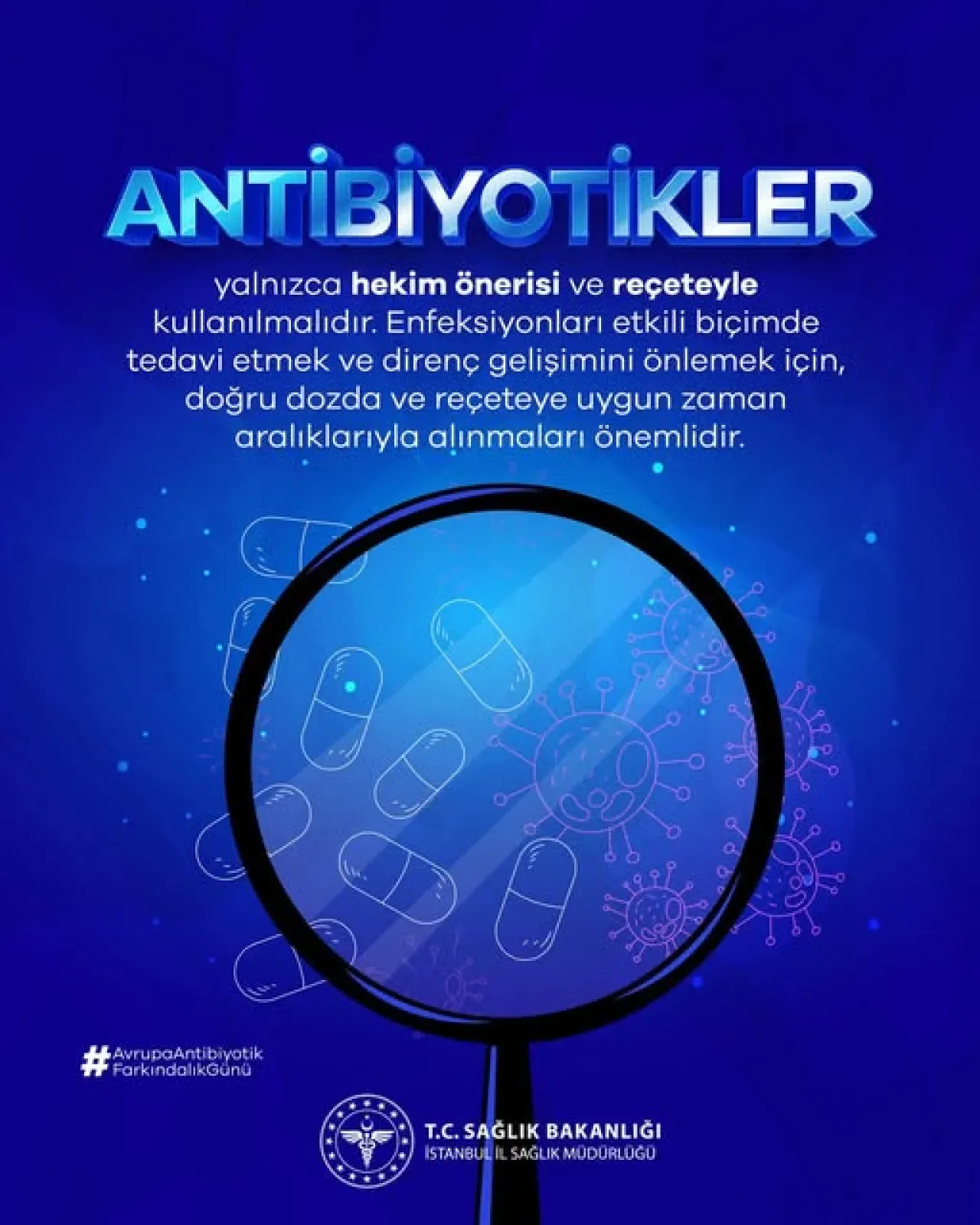 Antibiyotikler Yalnızca Hekim Önerisi ve Reçeteyle Kullanılmalıdır Antibiyotikler Yalnızca Hekim Önerisi ve Reçeteyle Kullanılmalıdır