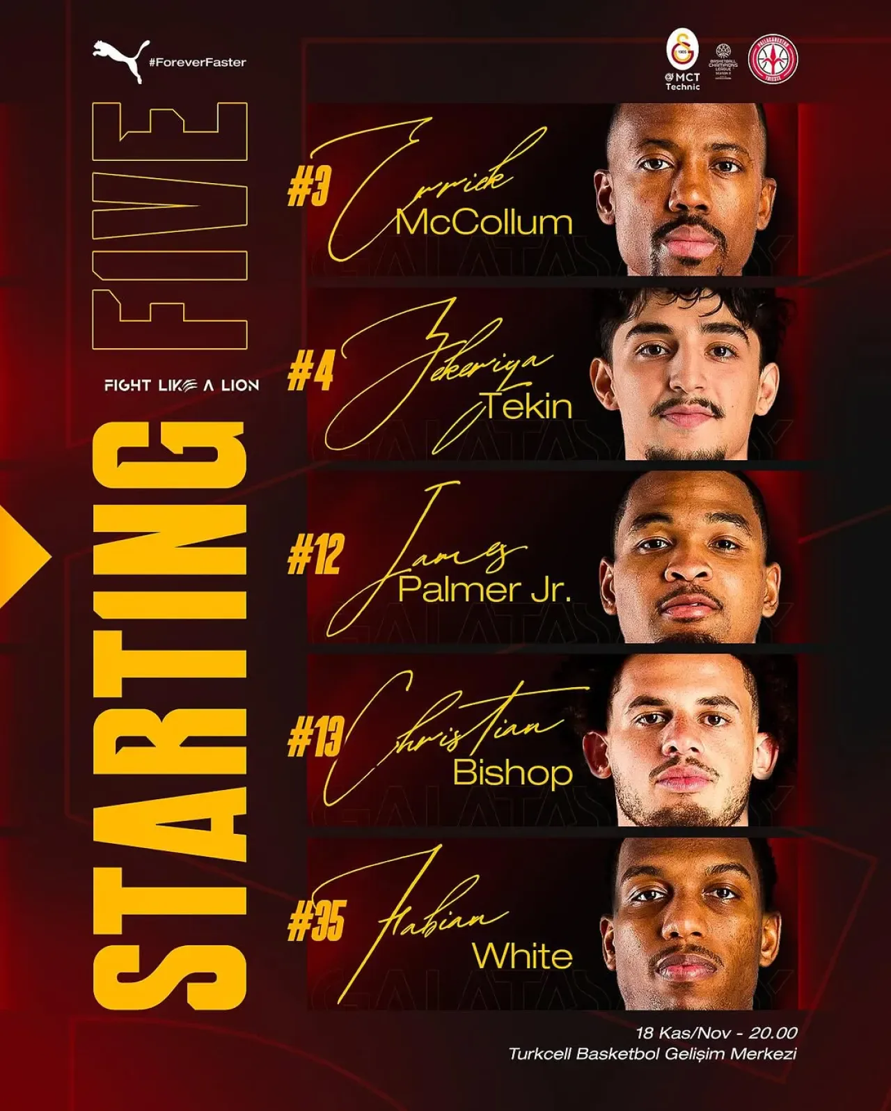 Galatasaray Basketbol, Pallacanestro Trieste Karşısında İlk Beşini Açıkladı Galatasaray Basketbol, Pallacanestro Trieste Karşısında İlk Beşini Açıkladı