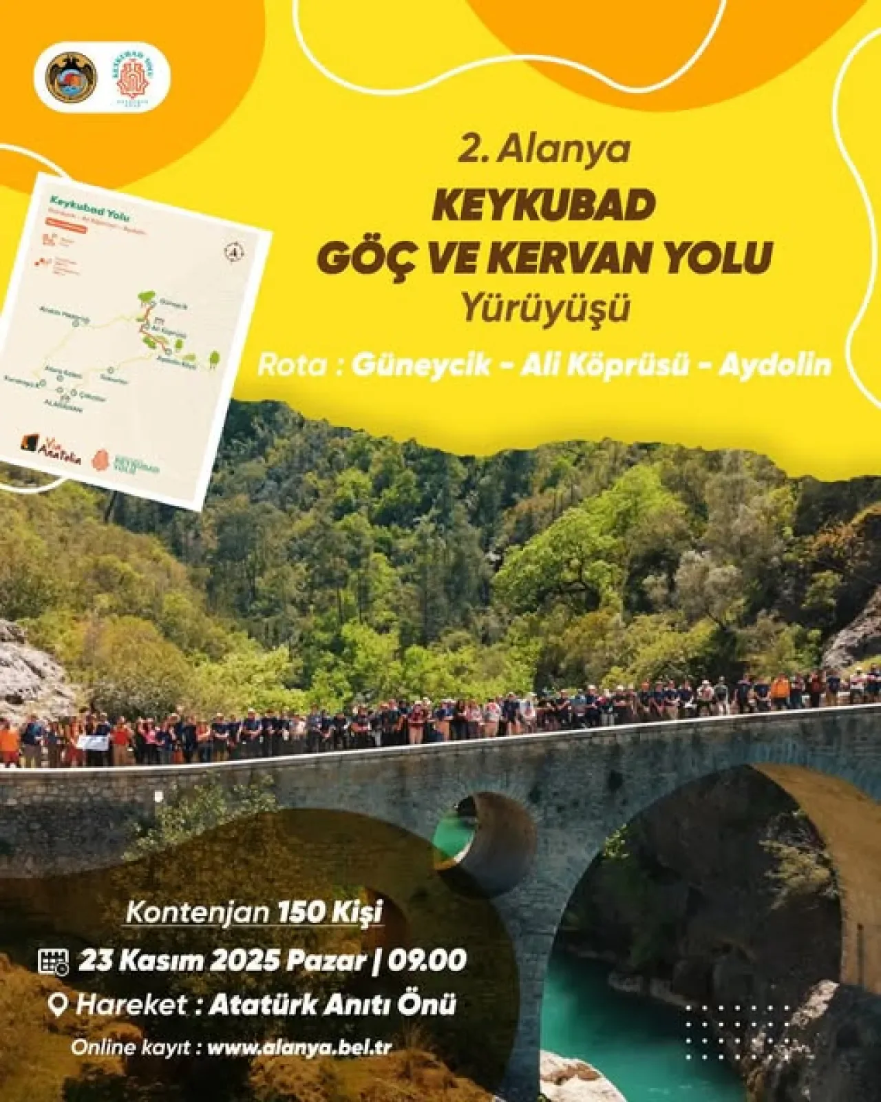 Alanya'da Tarihi Göç ve Kervan Yolu'nda Doğa Yürüyüşü Alanya'da Tarihi Göç ve Kervan Yolu'nda Doğa Yürüyüşü