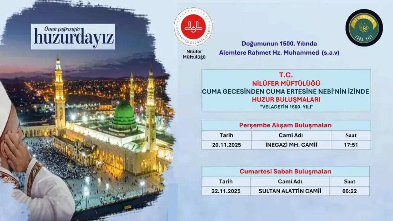 Bursa Nilüfer'de "Huzurda Buluşuyoruz" Programları Düzenlenecek Bursa Nilüfer'de "Huzurda Buluşuyoruz" Programları Düzenlenecek